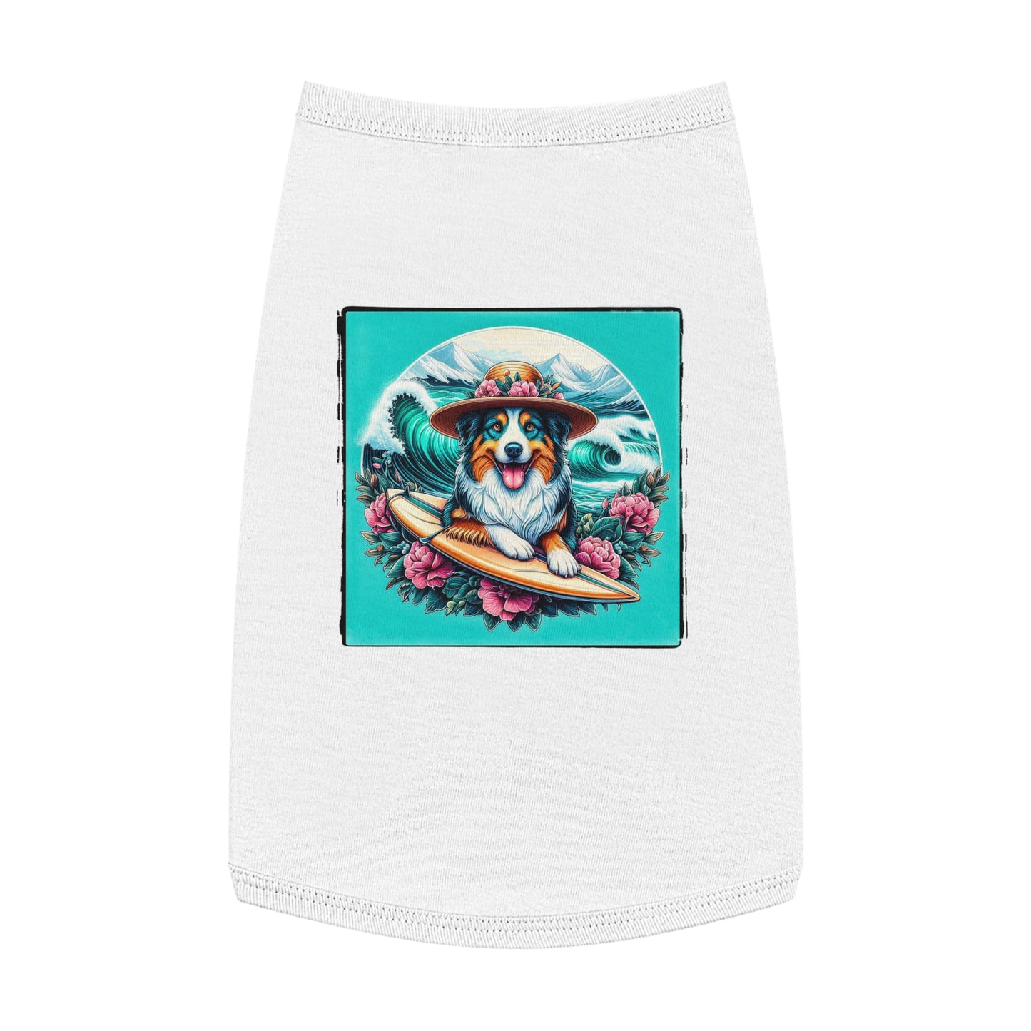 Pet Tank Top Australian Shepherd Pets Printify L White