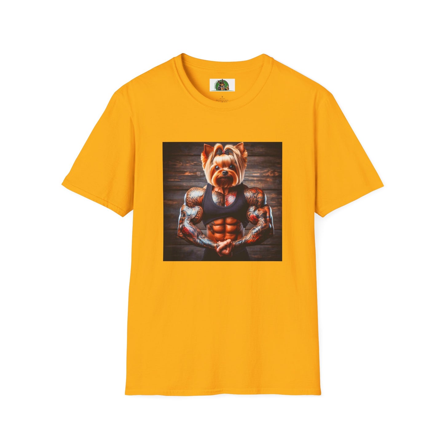 Yorkie gym rat shirt T-Shirt Printify S Gold