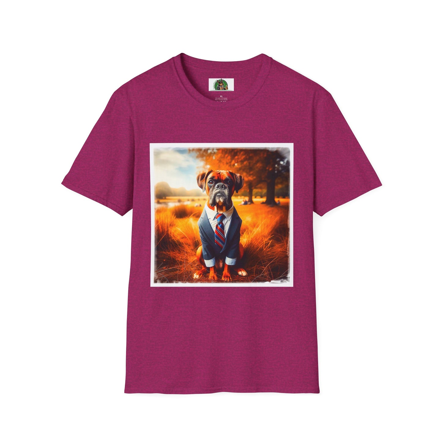 Boxer In Suit In In Field Shirt T-Shirt Printify S Antique Heliconia