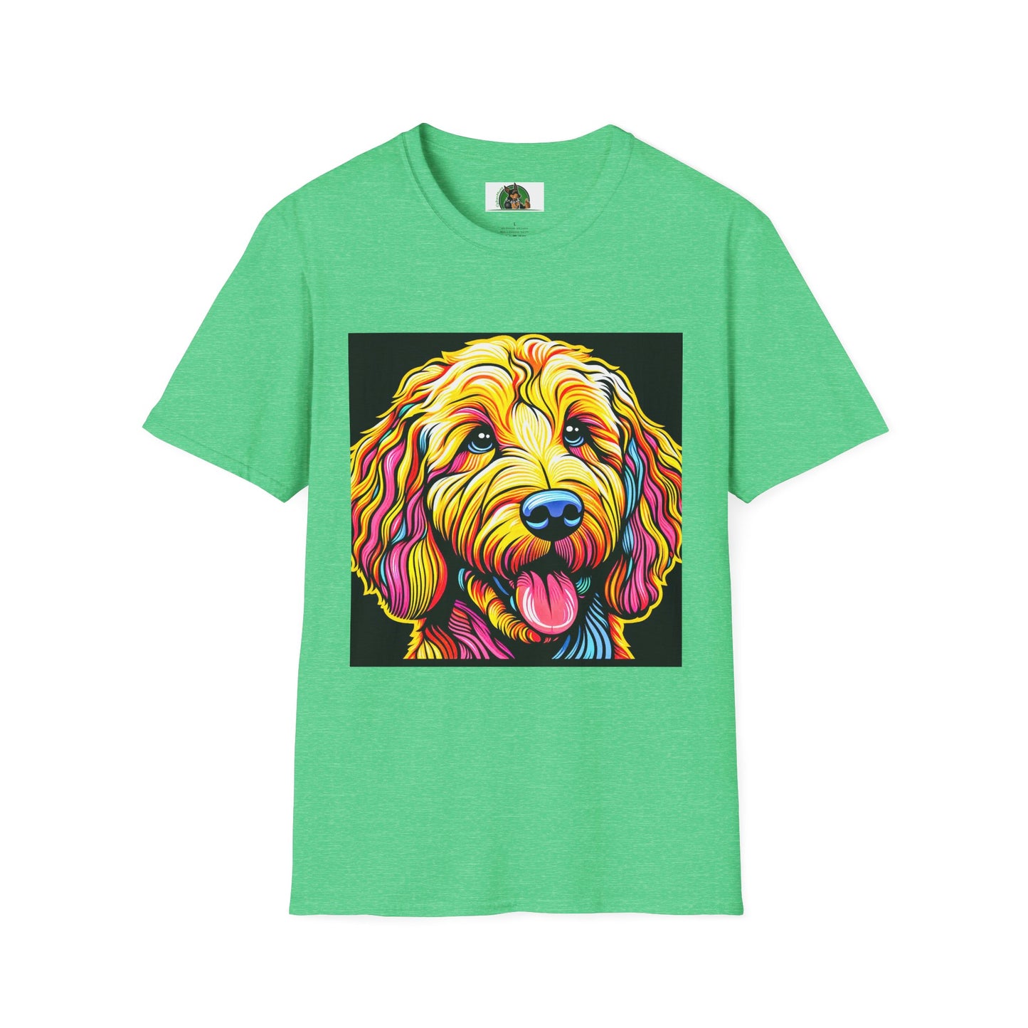 Golden Doodle pretty colors t shirt T-Shirt Printify S Heather Irish Green