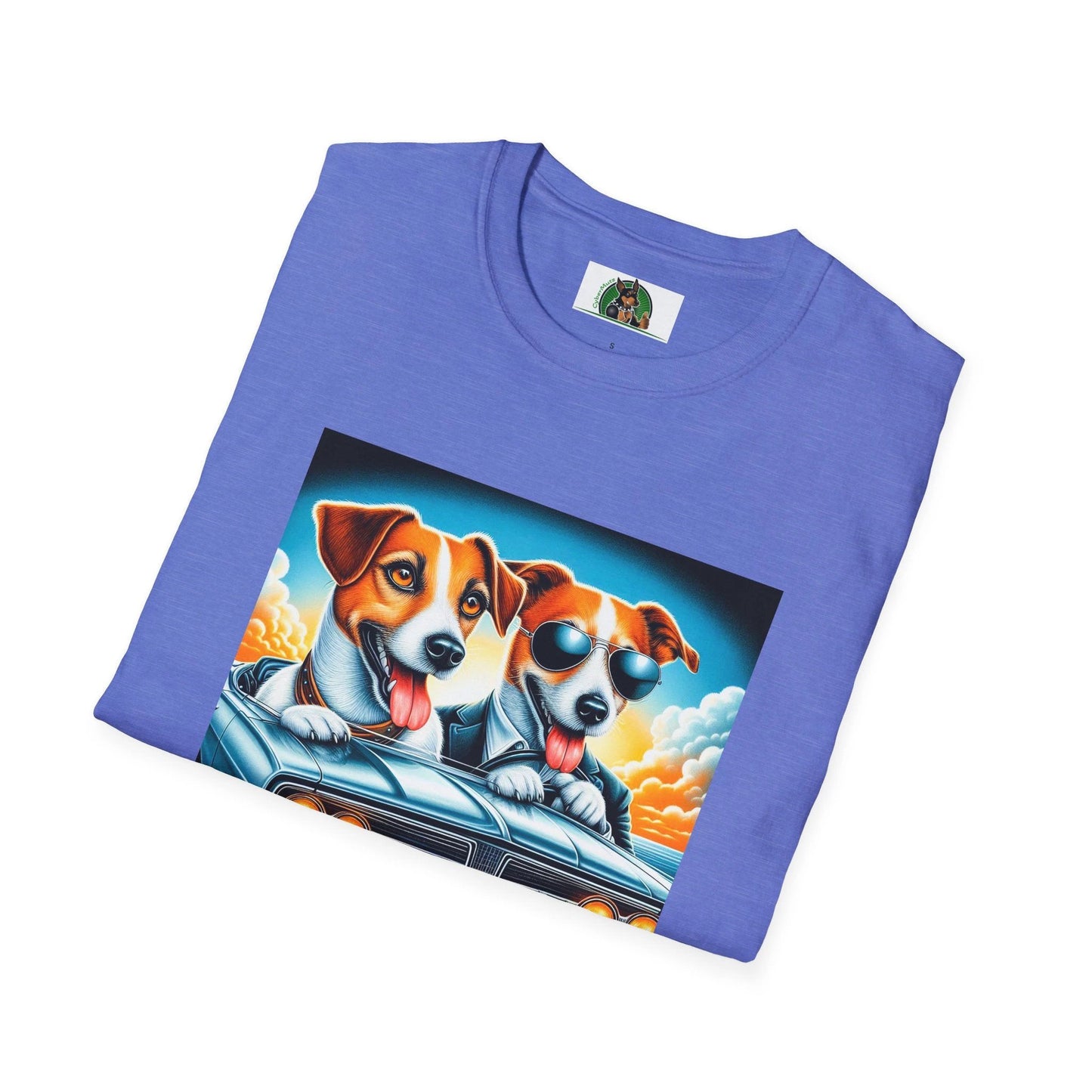 Jack Russell Father and Son Driving T-Shirt - Wacky Dog Design | CyberMutz