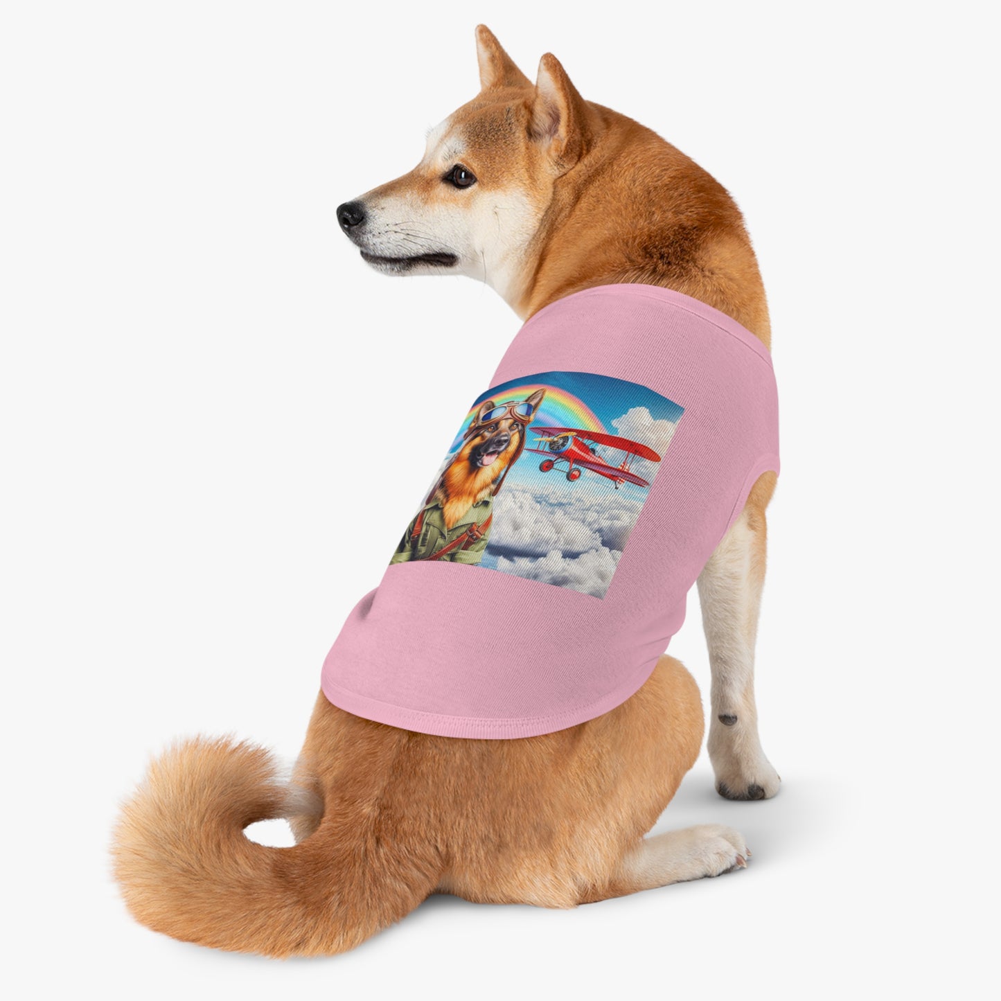 German Shepherd airplane pilot shirt