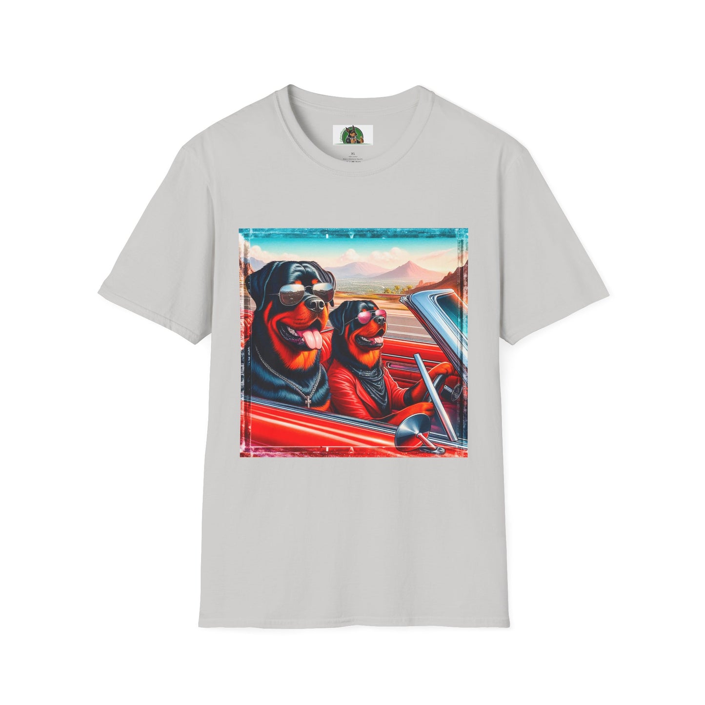 Wacky Rottweiler driving friends shirt T-Shirt Printify S Ice Grey