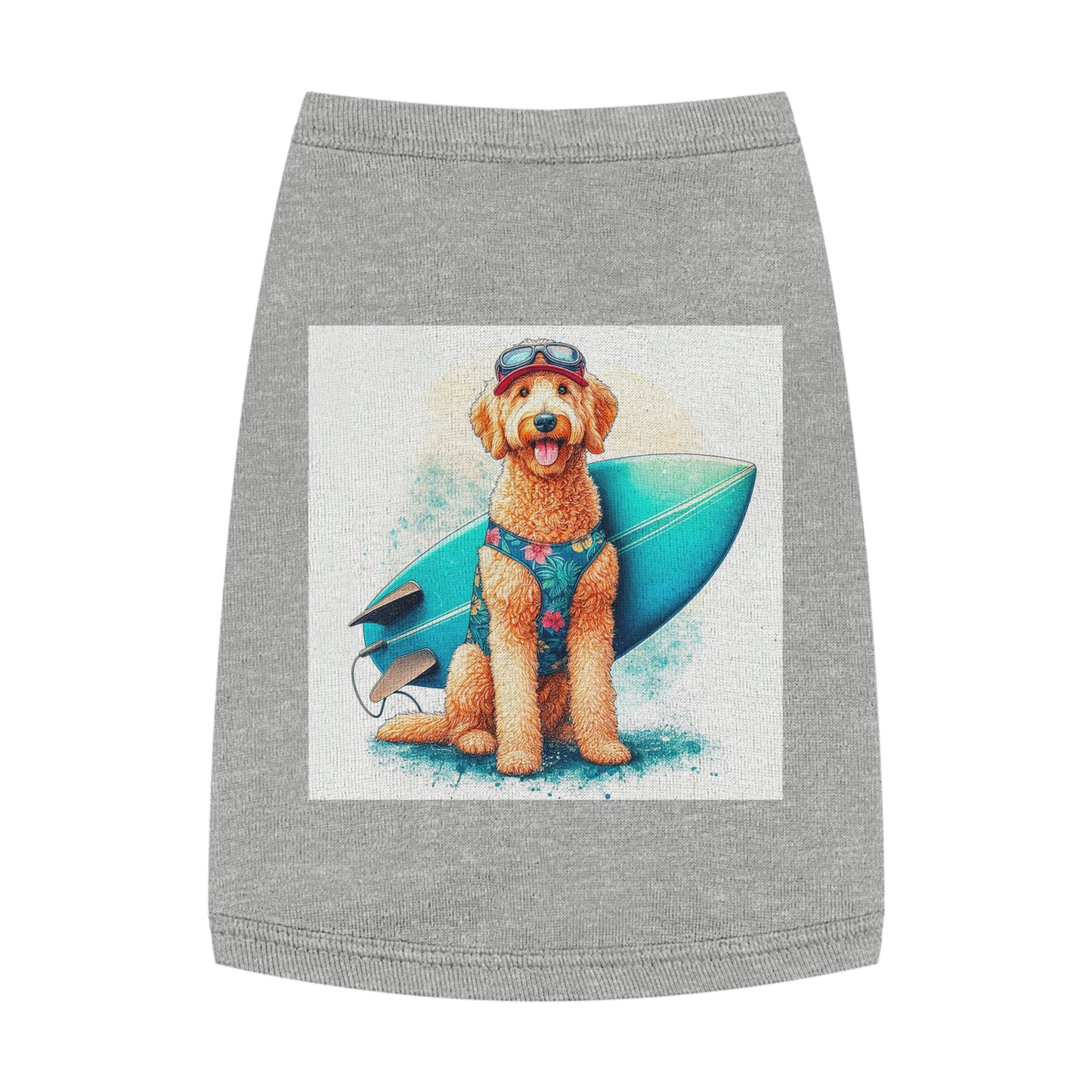 Pet Tank Golden Doodle beach fun t shirt Pets Printify M Heather