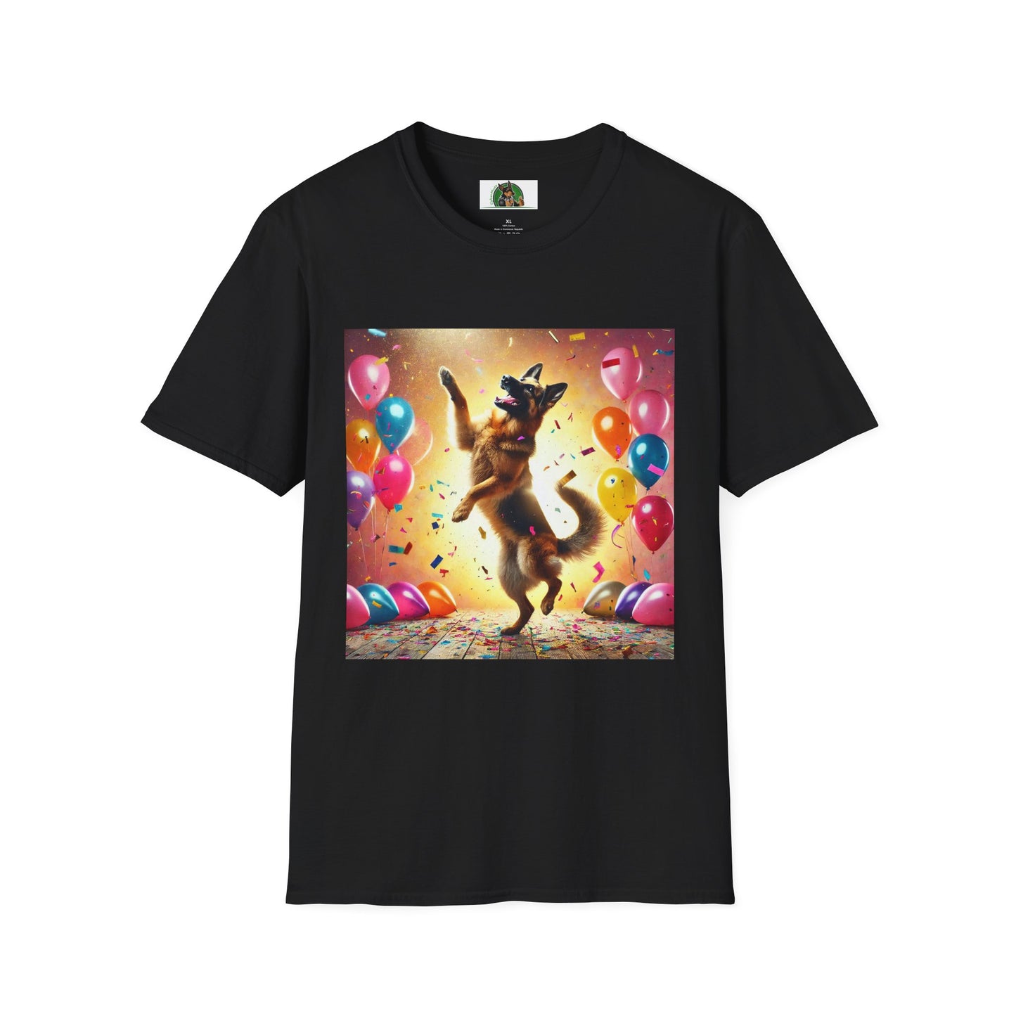 German Shepherd T-Shirt - Dancing Dog Design T-Shirt Printify XS Black