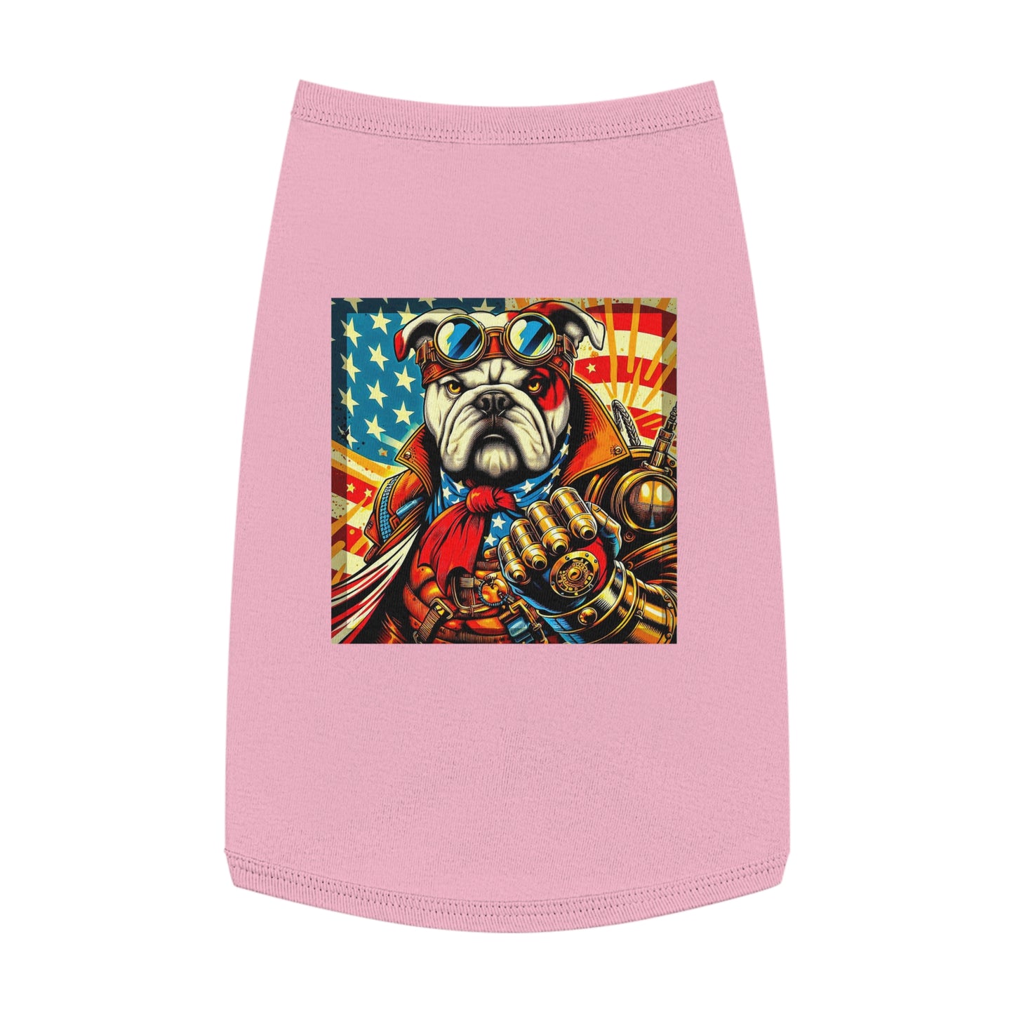 Pet Tank Top Bulldog stream punk t shirt Pets Printify L Pink