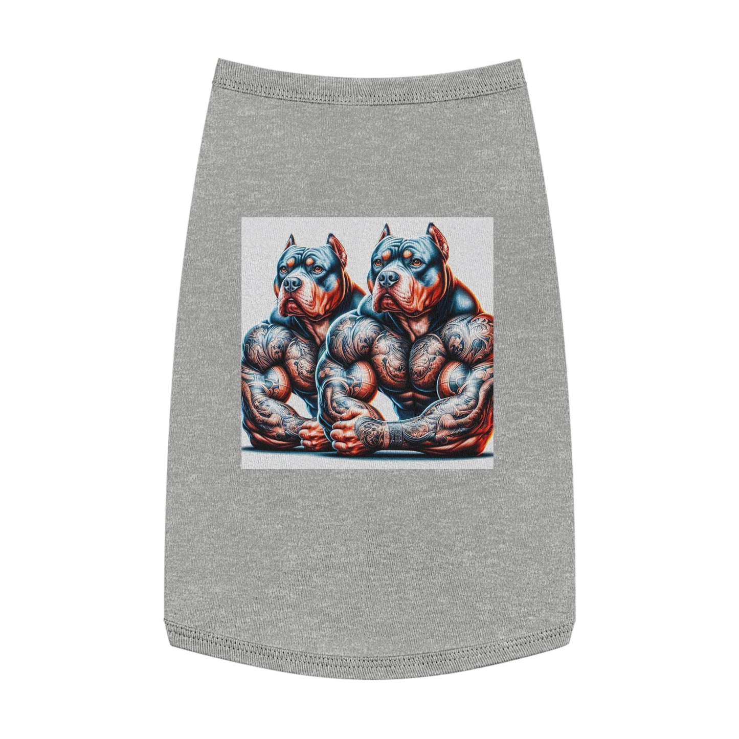 Pet Tank Top Pit Bull gym rat friends Pets Printify L Heather