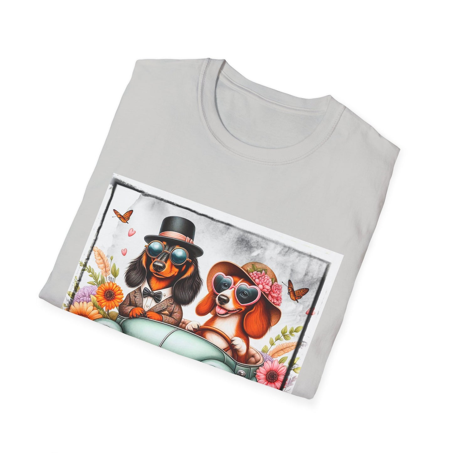Wacky Dachshund car driving t shirt