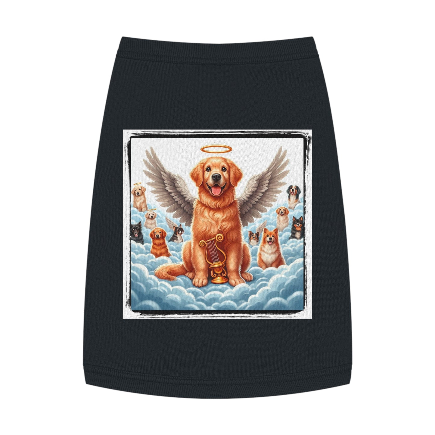 Golden Retriever tank top puppy heaven Pets Printify M Black