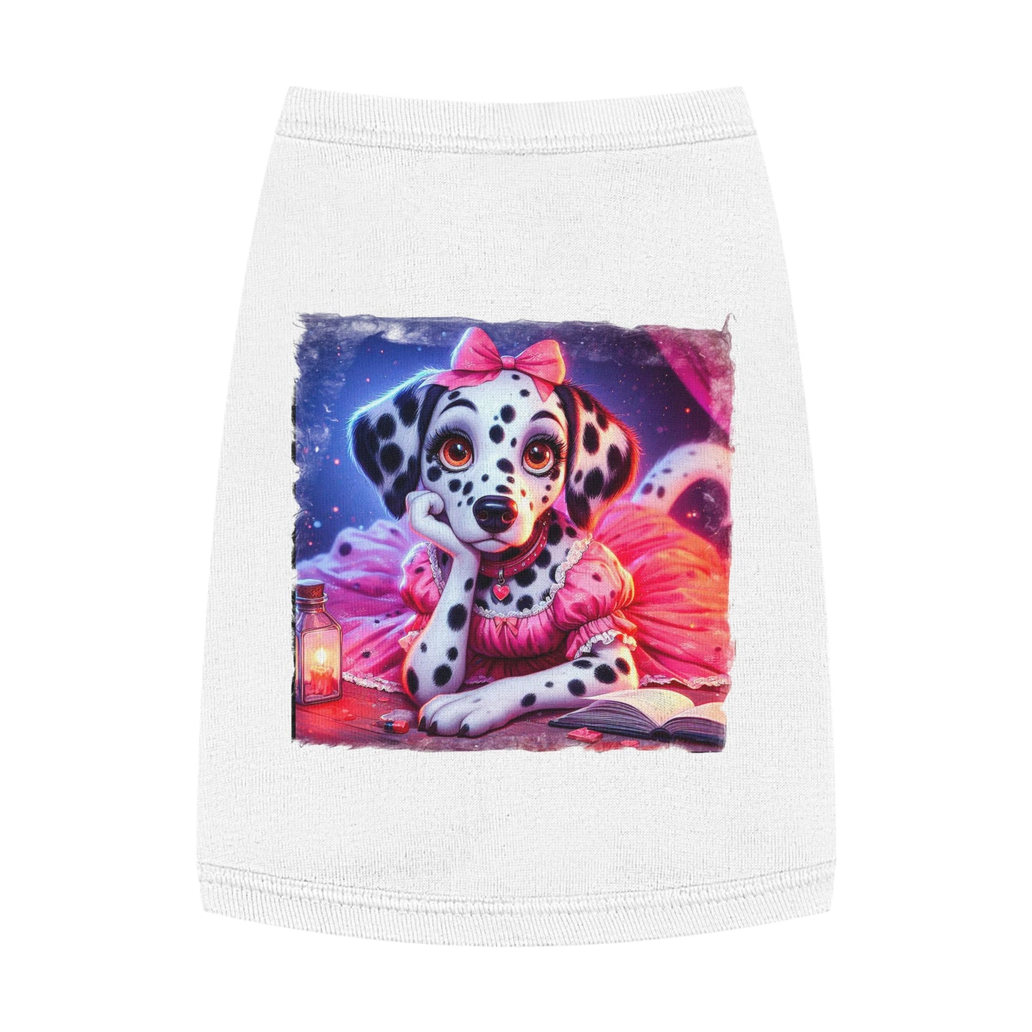 Pet Tank Top Dalmatian pretty in pink t shirt Pets Printify