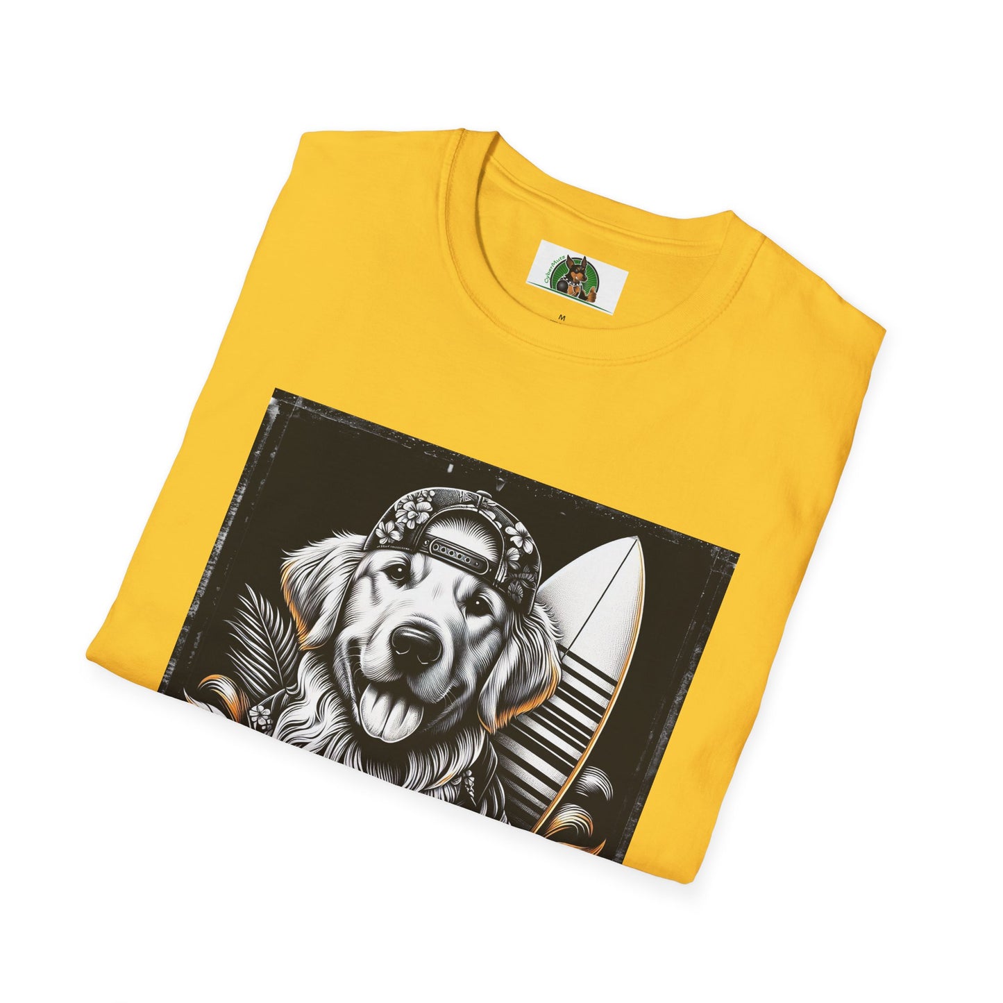 Golden Retriever cool surfer t shirt
