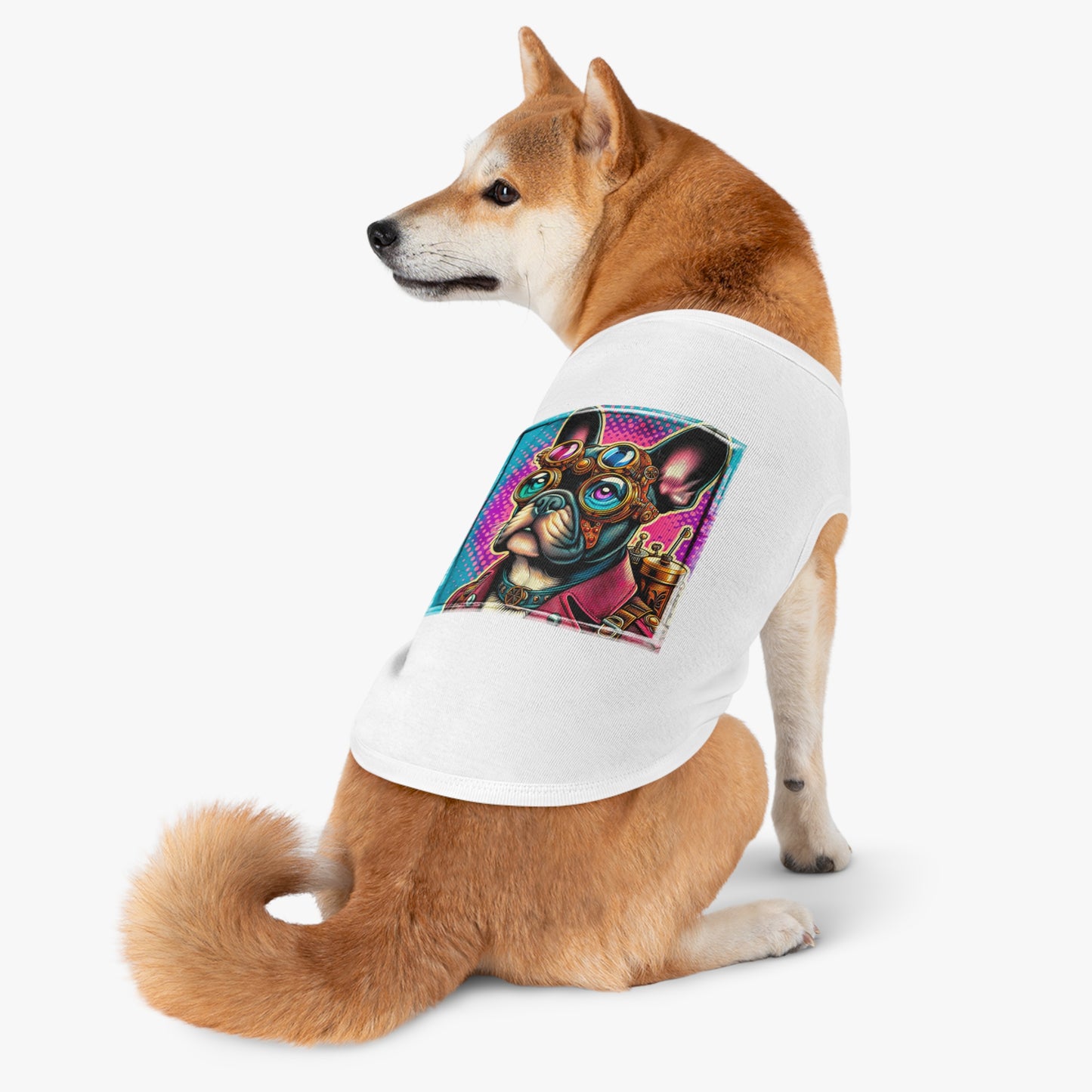 Pet Tank Top French Bulldog colorful steampunk t shirt