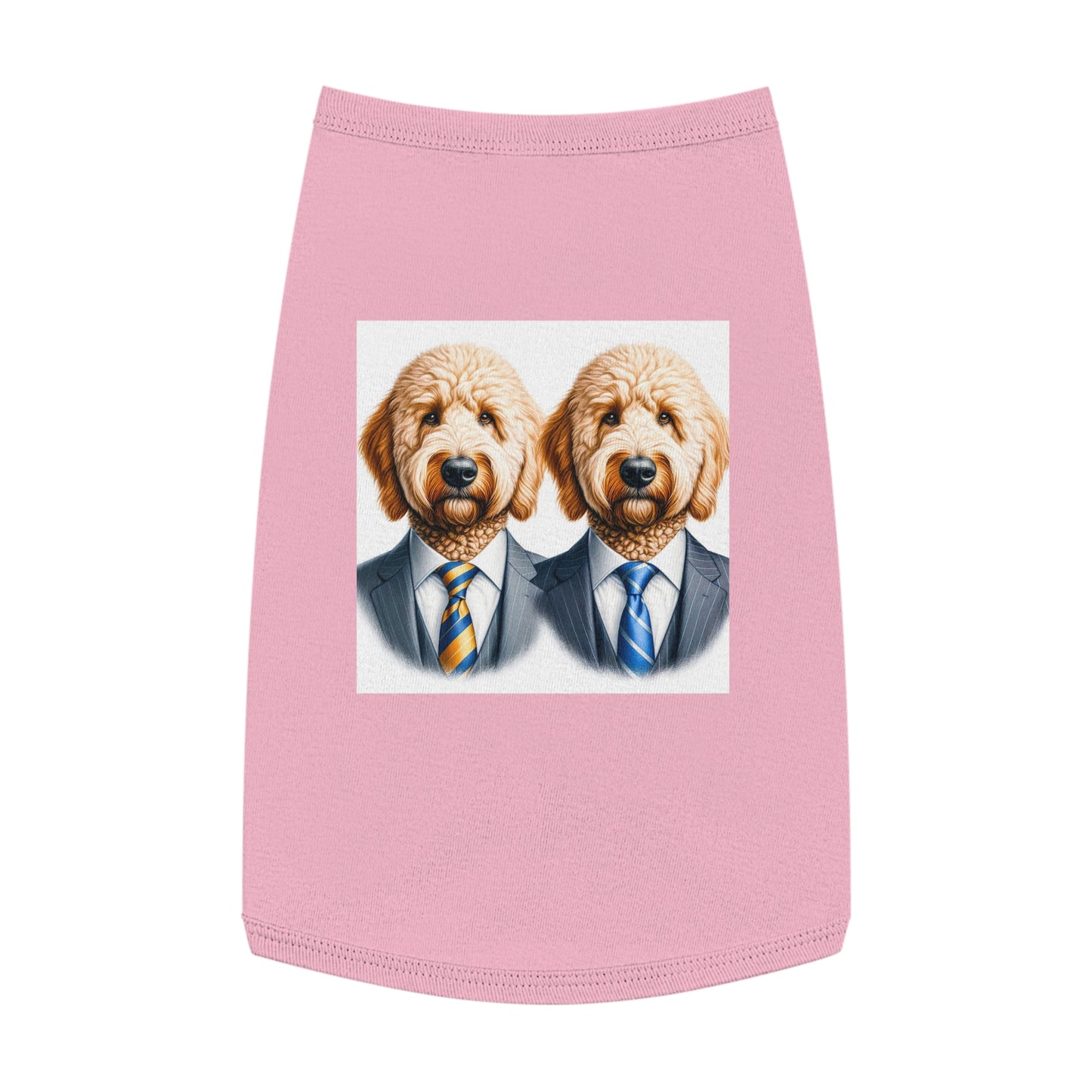 Pet Tank Golden Doodle serious business man r shirt Pets Printify L Pink