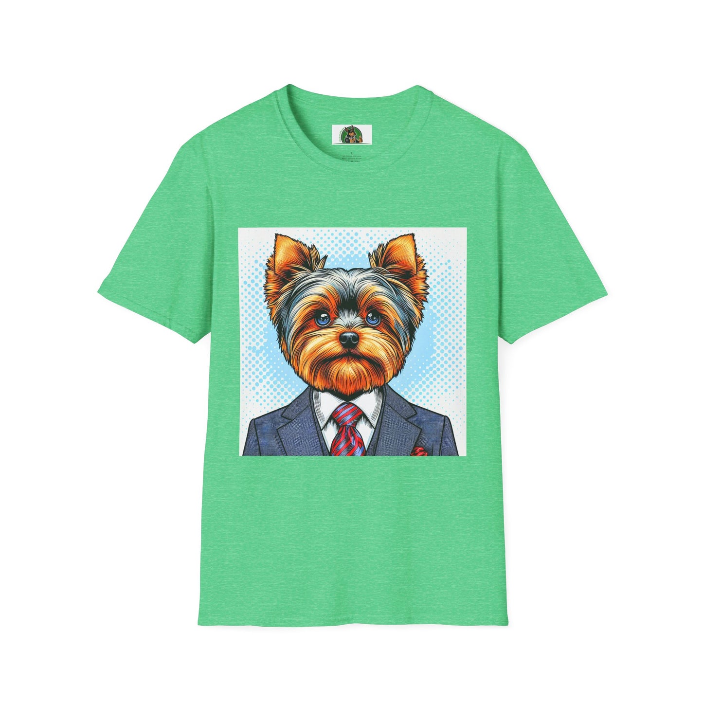 Yorkie suit shirt T-Shirt Printify S Heather Irish Green