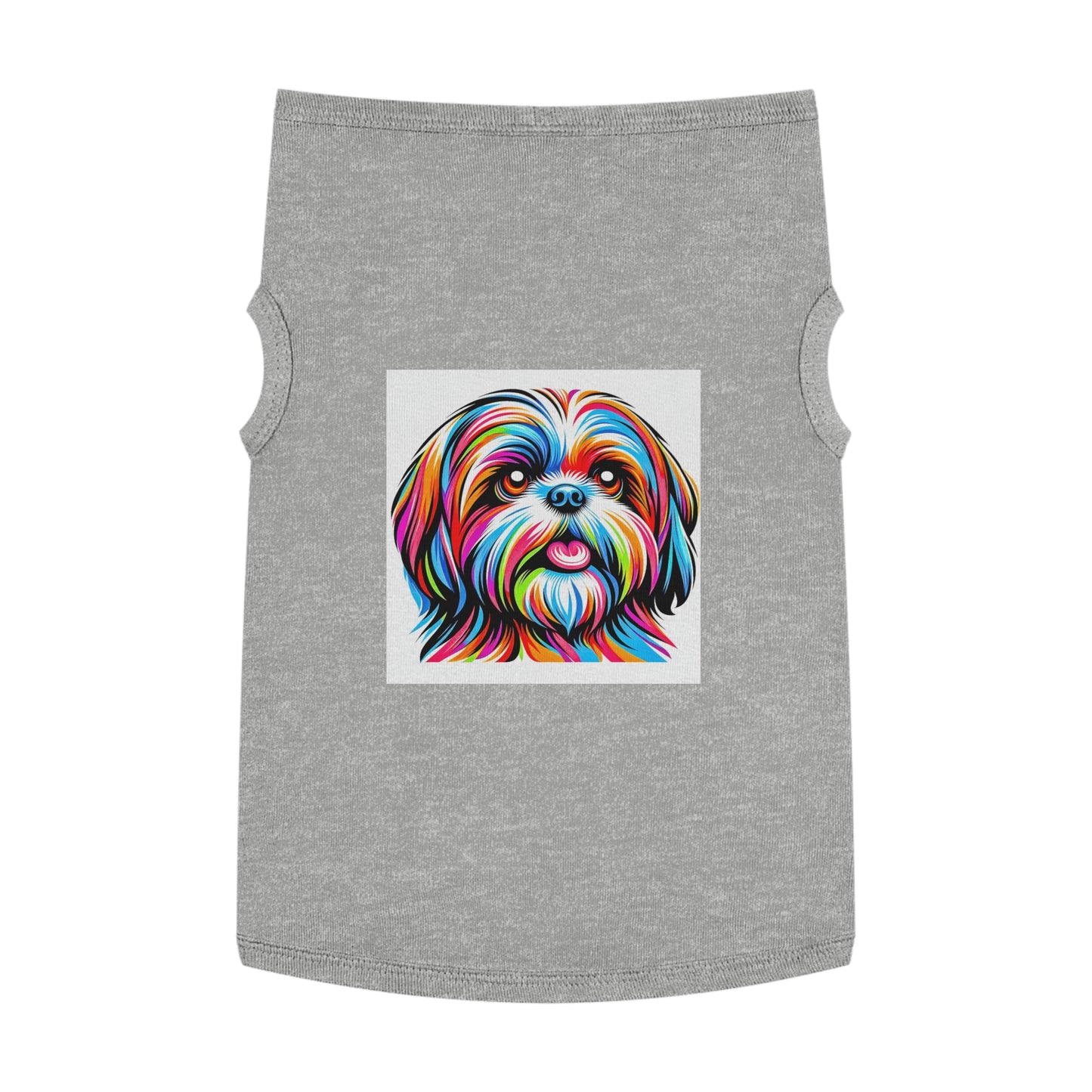 Pet Tank Top Shih Tzu pretty painting Pets Printify XL Heather