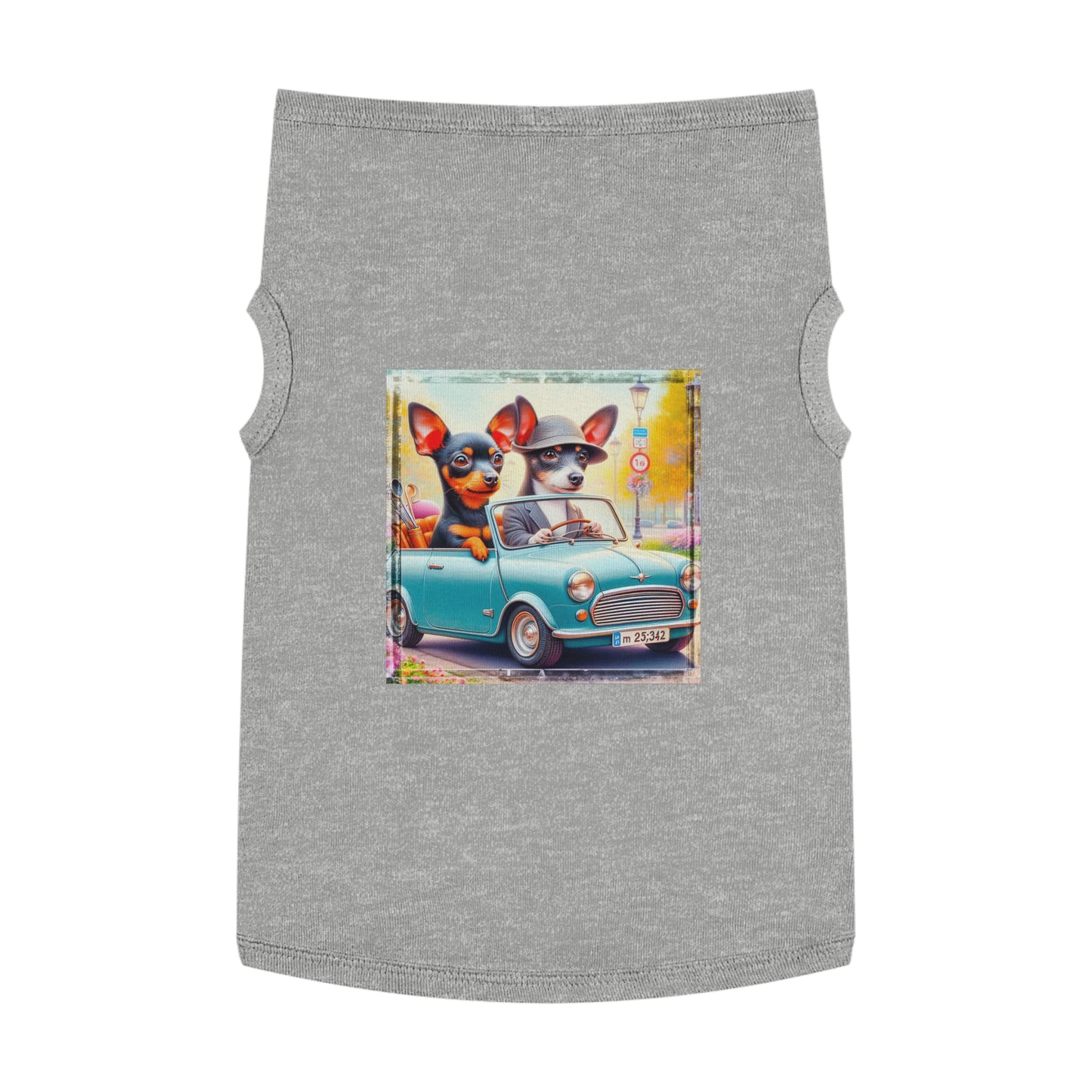 Wacky Pet Tank Top Rat Terrier couple driving Pets Printify XL Heather