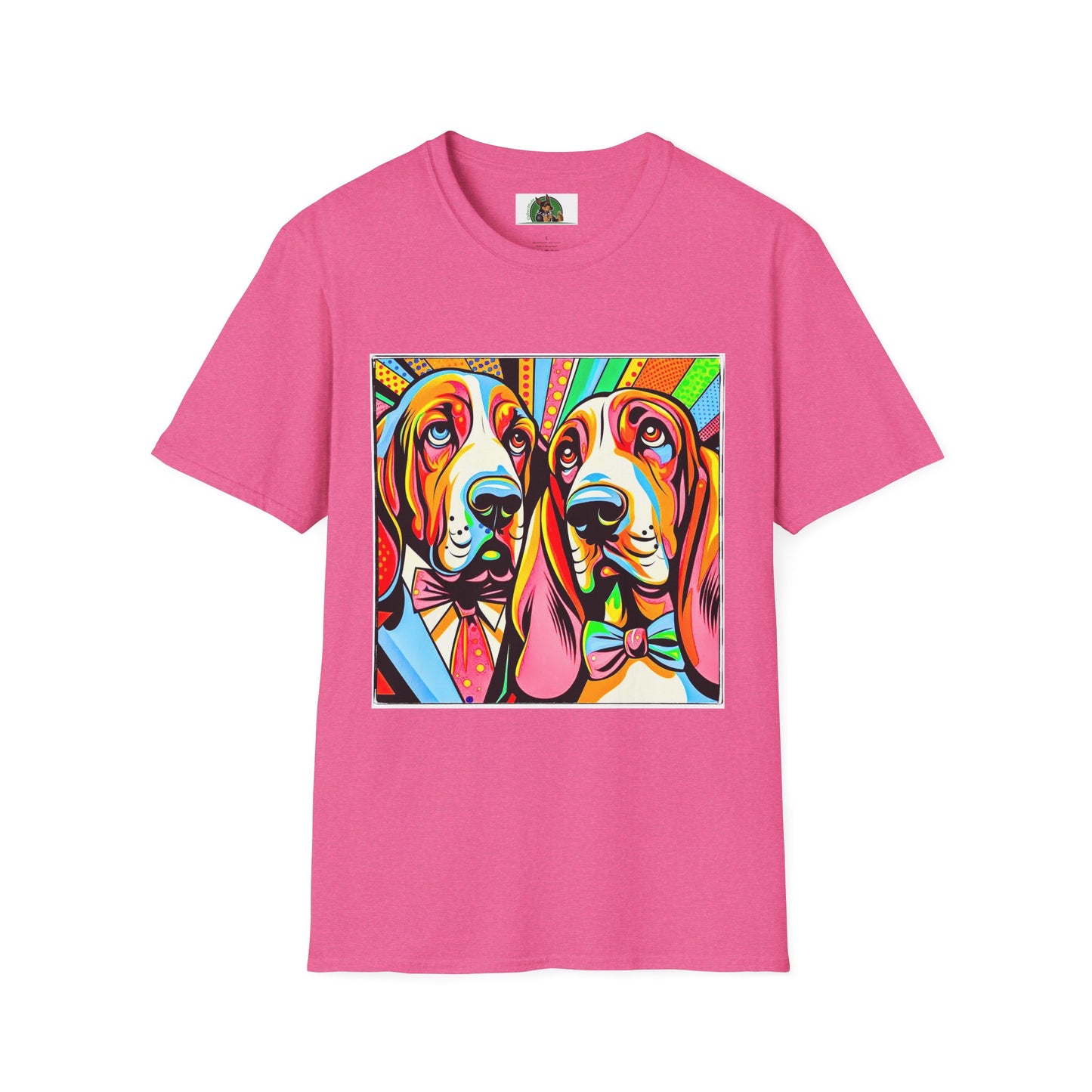 Basset Hound Boys Pop Art Pic T-Shirt Printify S Heather Heliconia