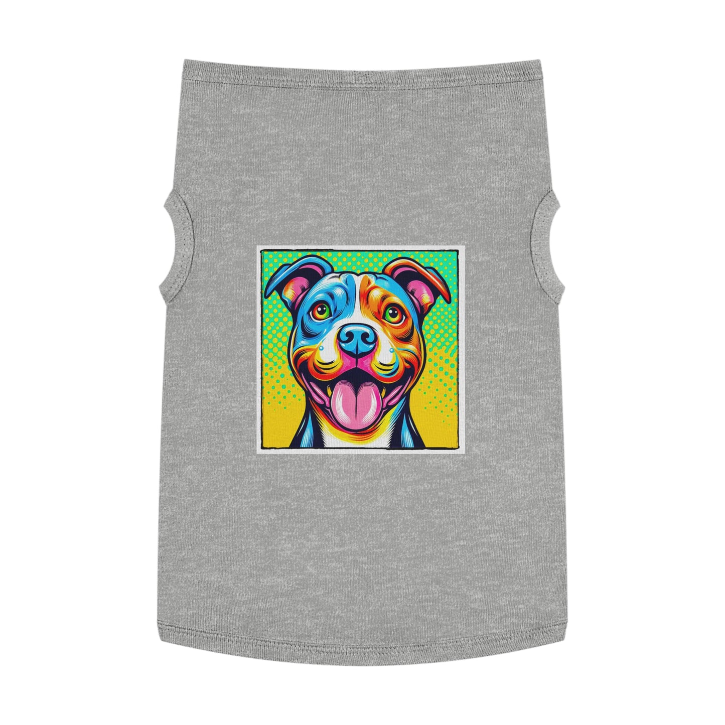Pet Tank Top Pit Bull comic book cutie Pets Printify XL Heather