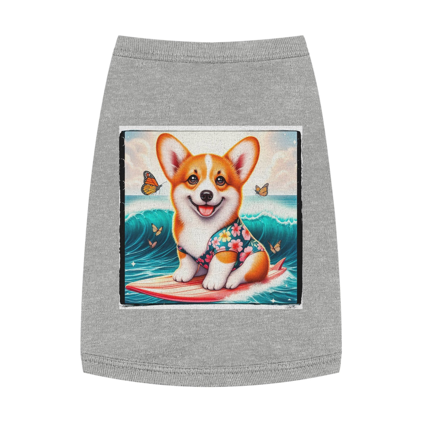 Pembroke Welsh Corgi tiny surfer Pets Printify M Heather