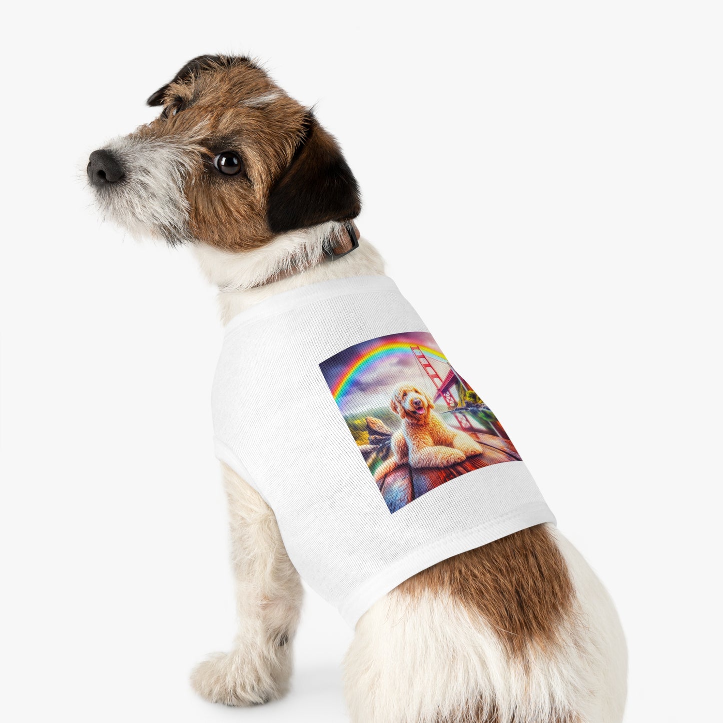 Pet Tank Golden Doodle pretty rainbow shirt Pets Printify