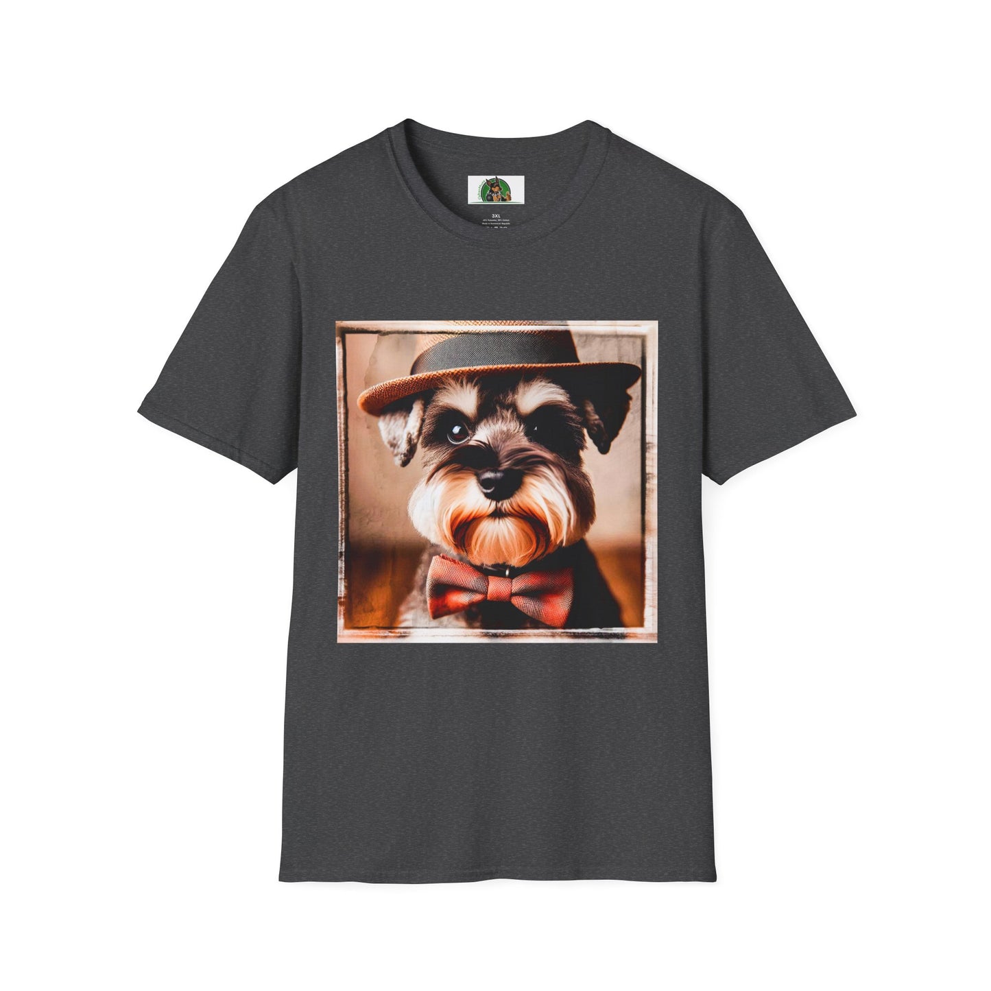 Miniature Schnauzer top hat shirt T-Shirt Printify XS Dark Heather