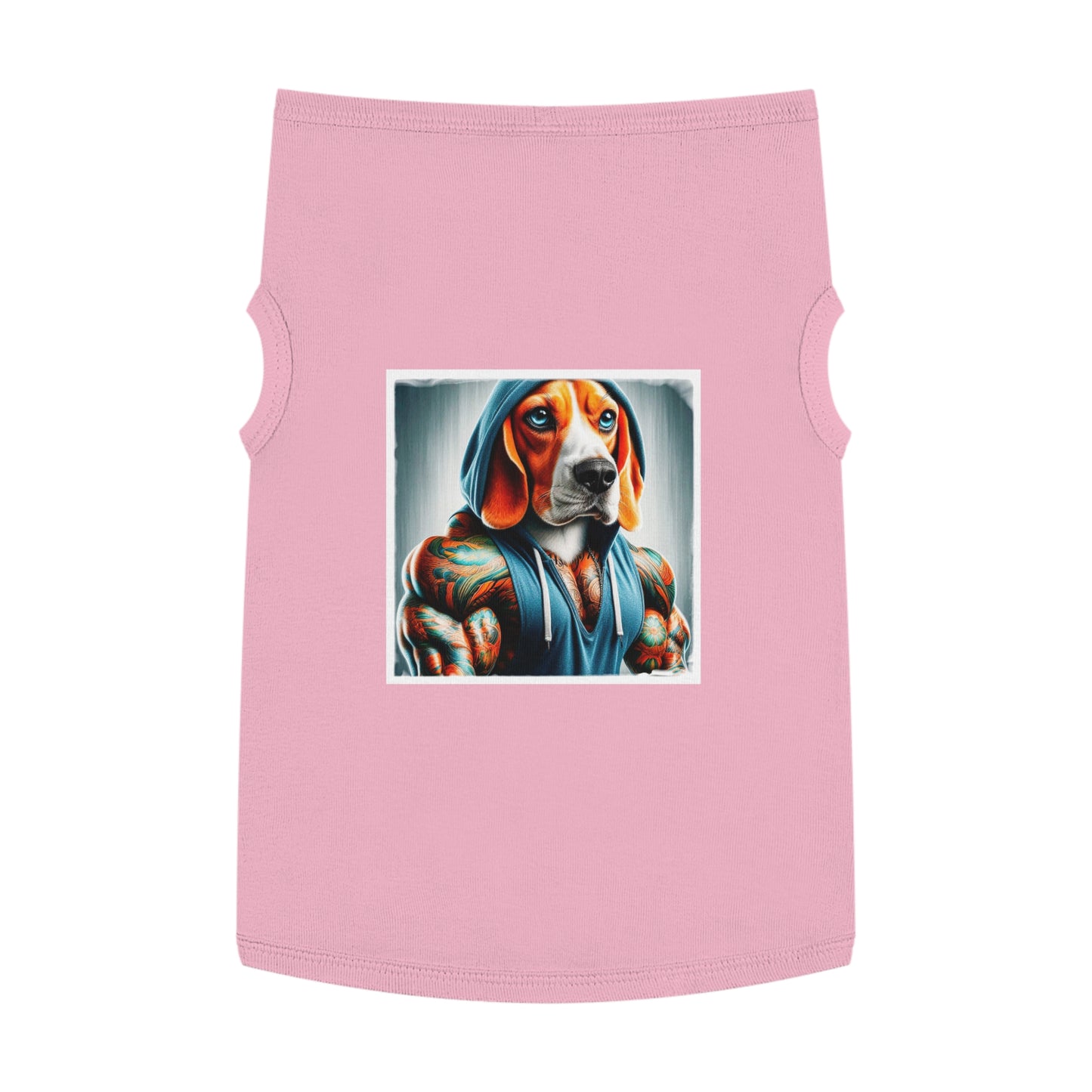 Pet Tank Top Beagle Muscle Dog Wearing Hoodie Pets Printify XL Pink