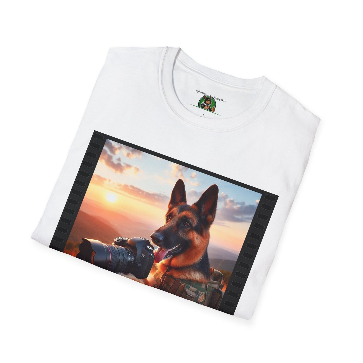 German Shepherd Dog Photographer Unisex Softstyle T-Shirt T-Shirt Printify