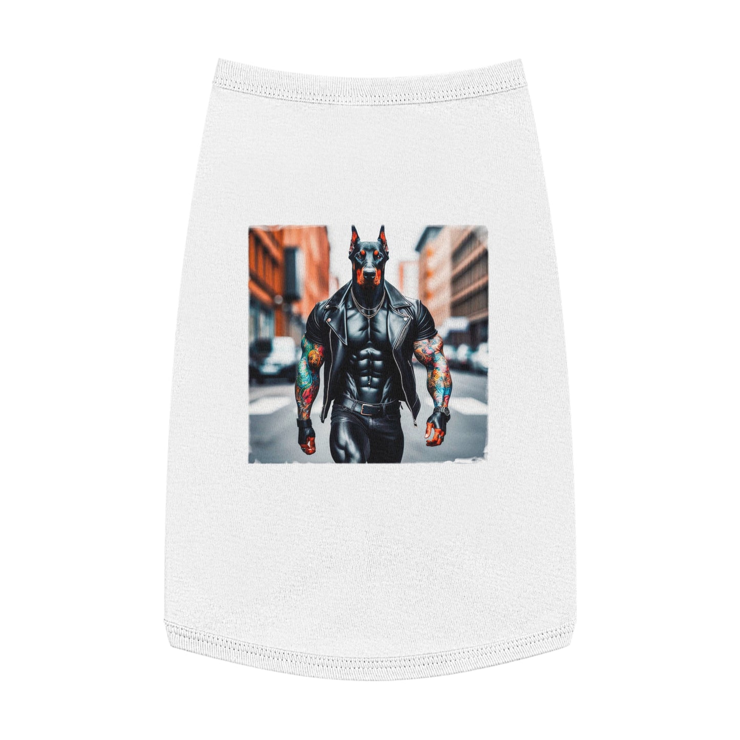 Pet Tank Top Doberman tough in black t shirt Pets Printify L White
