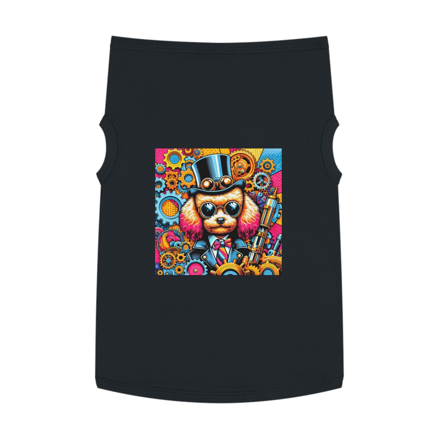 Pet Tank Top Poodle colorful gears Pets Printify XL Black