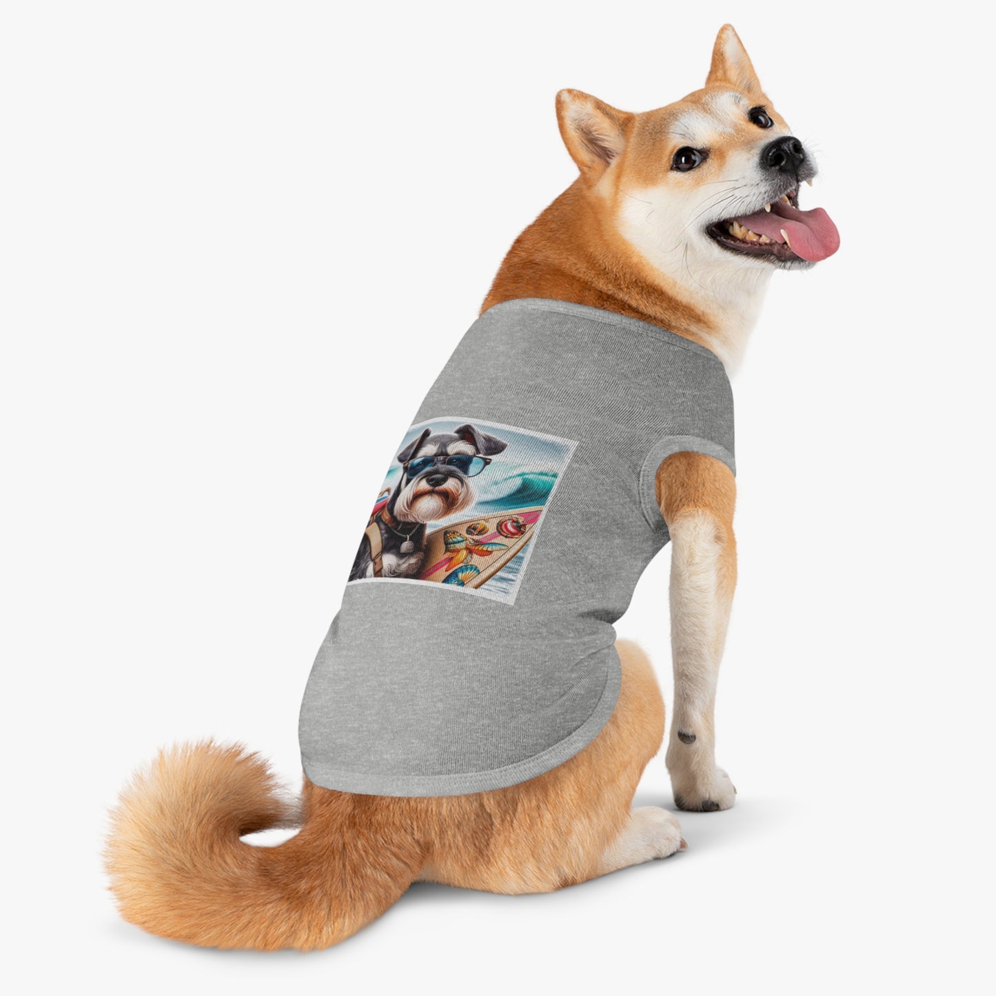 Miniature Schnauzer traveling surfer shirt