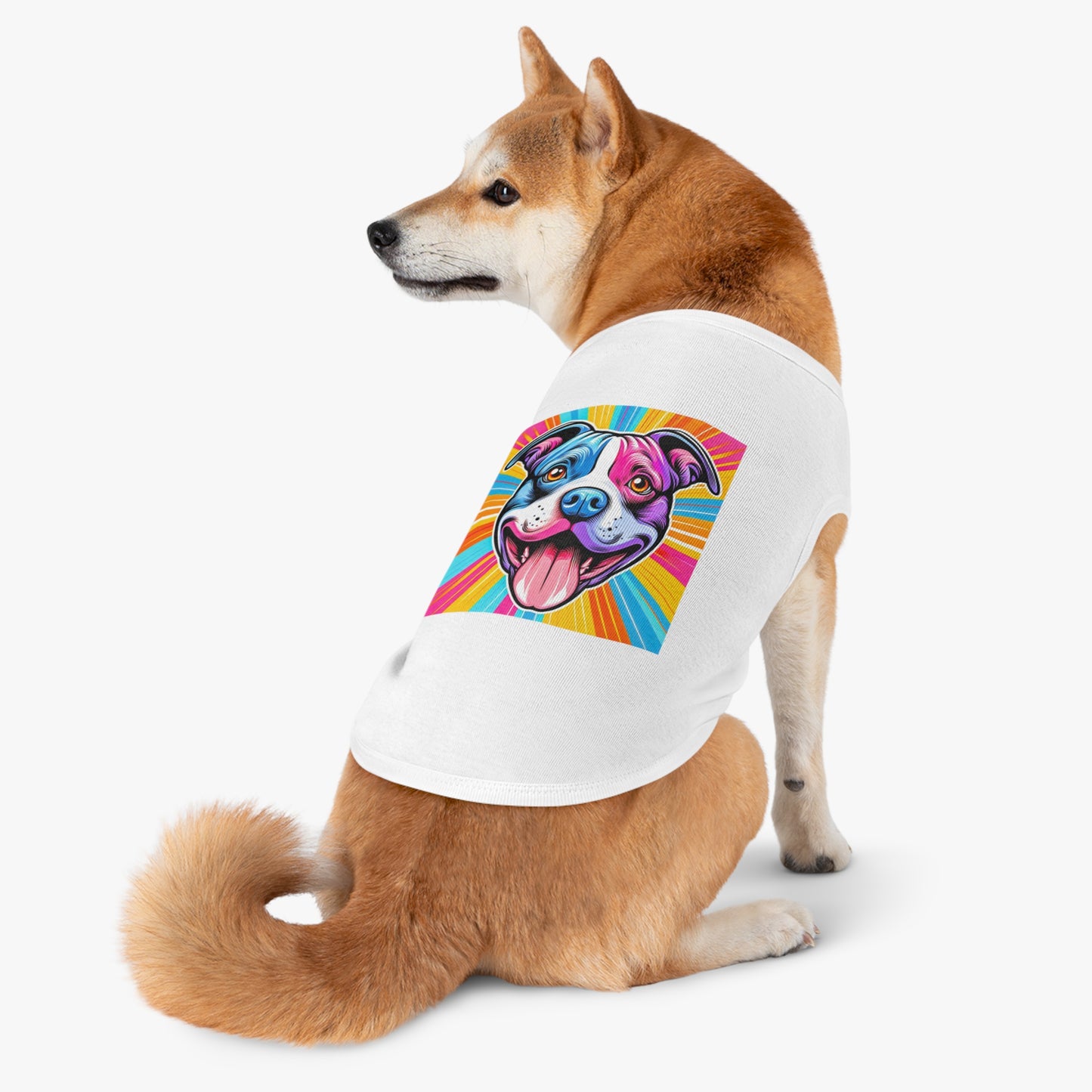 Pet Tank Top Pit Bull pink and blue shirt