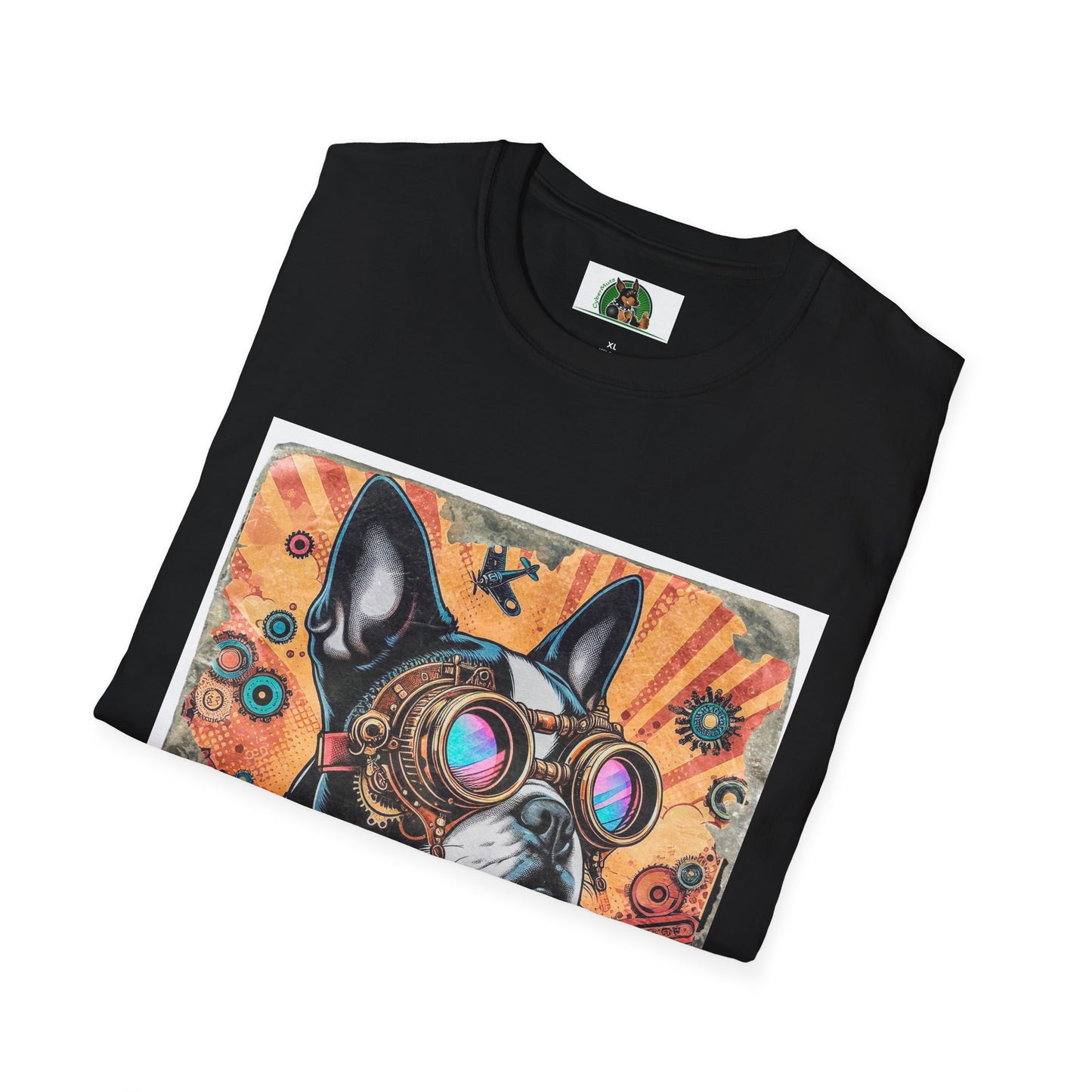 Steampunk Boston Terrier T-Shirt T-Shirt Printify