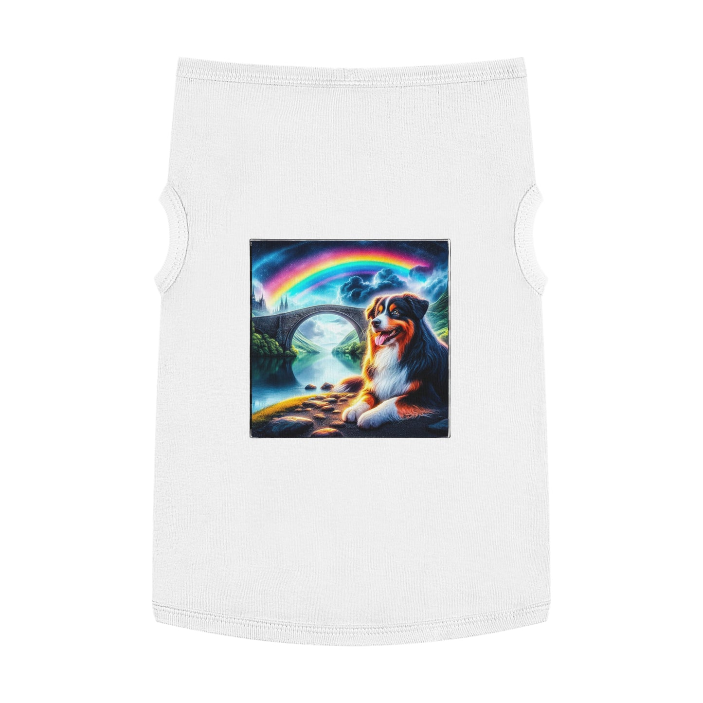 Pet Tank Top Australian Shepherd Pets Printify XL White