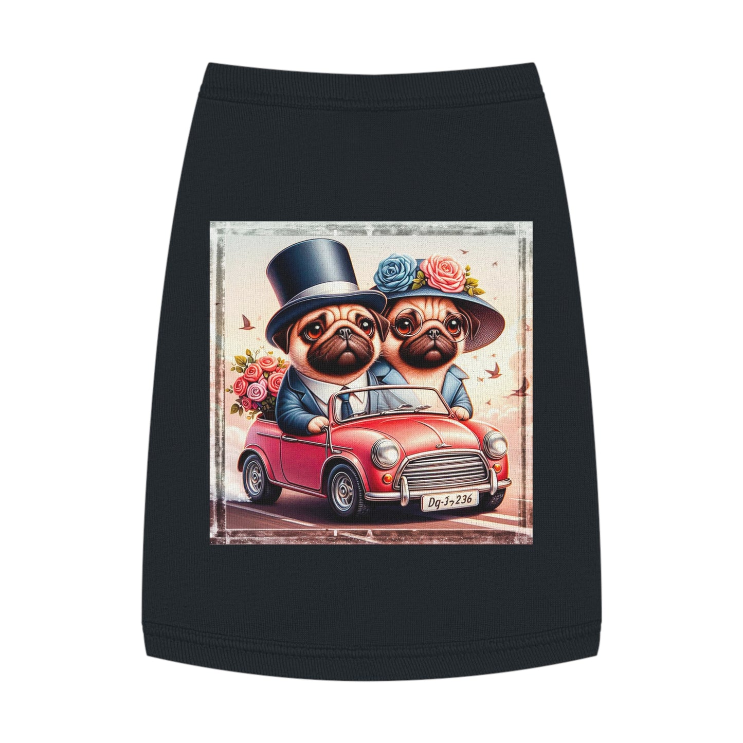 Wacky Pet Tank Top Pug young teen couple Pets Printify M Black