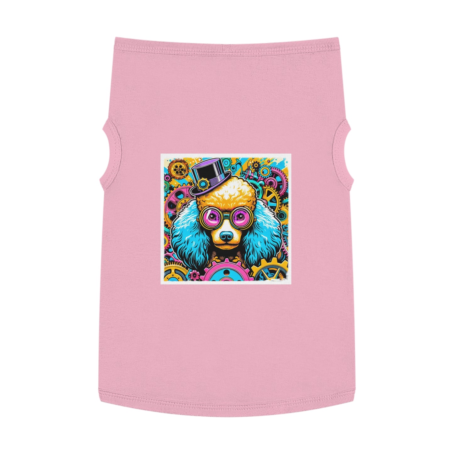 Pet Tank Top Poodle pink and blue steam punk Pets Printify XL Pink