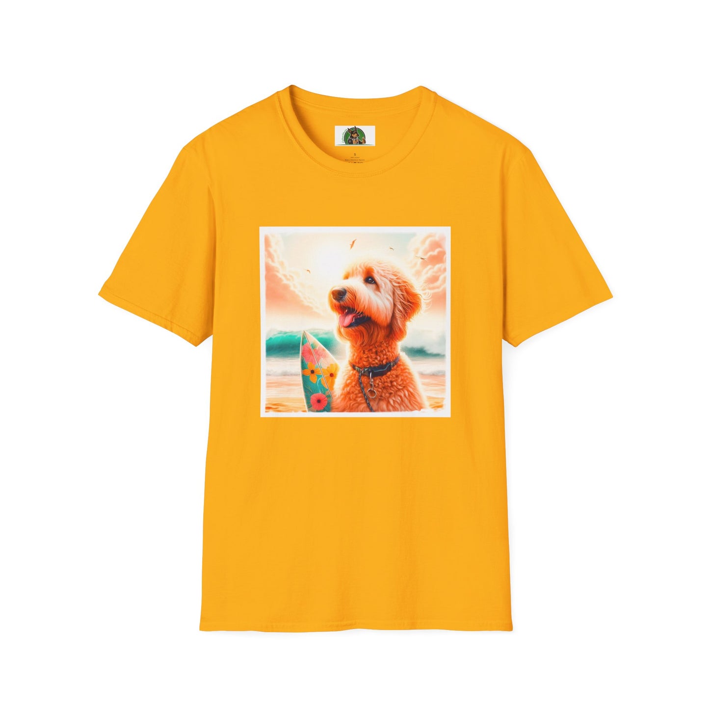 Golden Doodle pretty surfer shirt T-Shirt Printify S Gold
