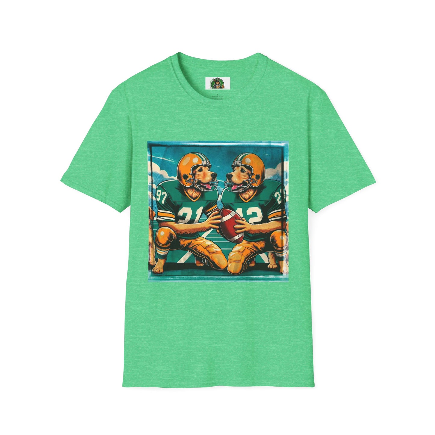 Golden Retriever football friends shirt T-Shirt Printify S Heather Irish Green