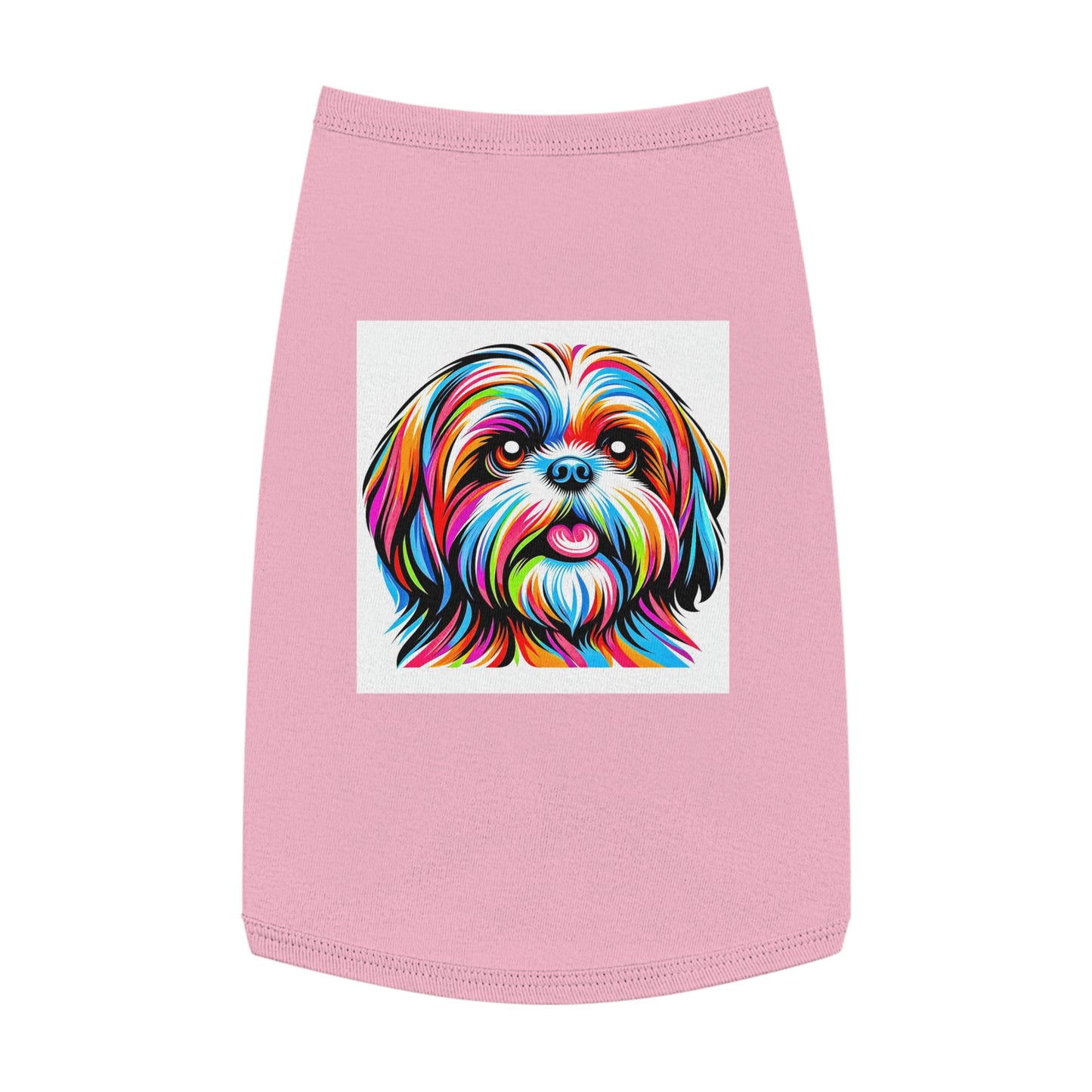 Pet Tank Top Shih Tzu pretty painting Pets Printify L Pink