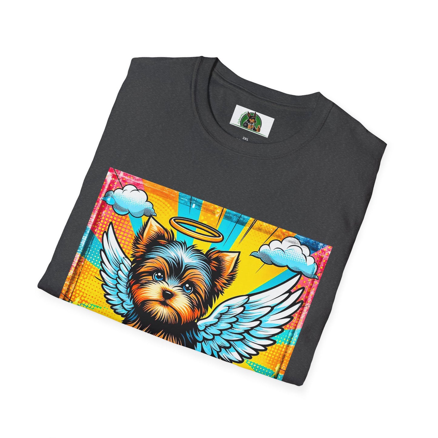 Yorkie pop art clouds shirt T-Shirt Printify