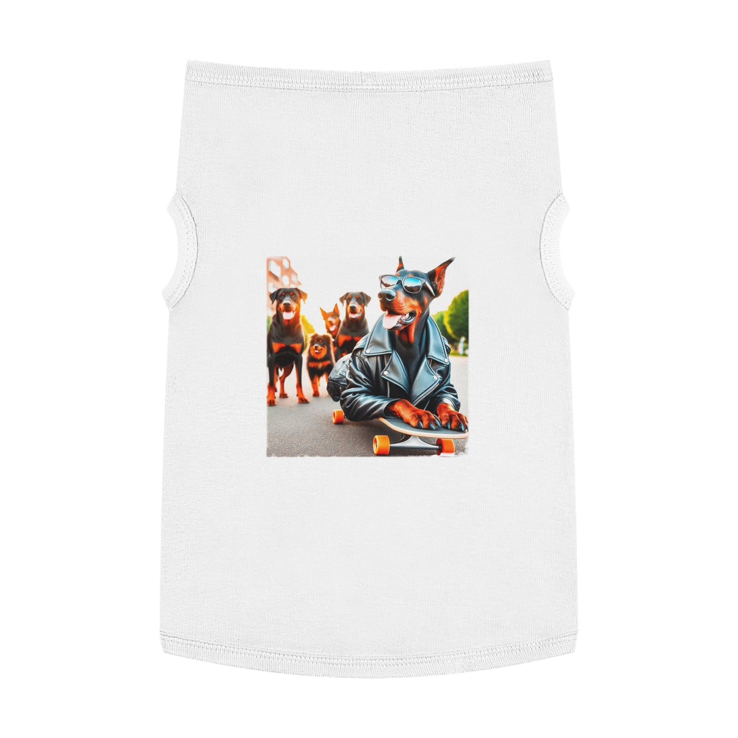 Pet Tank Top Doberman skateboard crew t shirt Pets Printify XL White