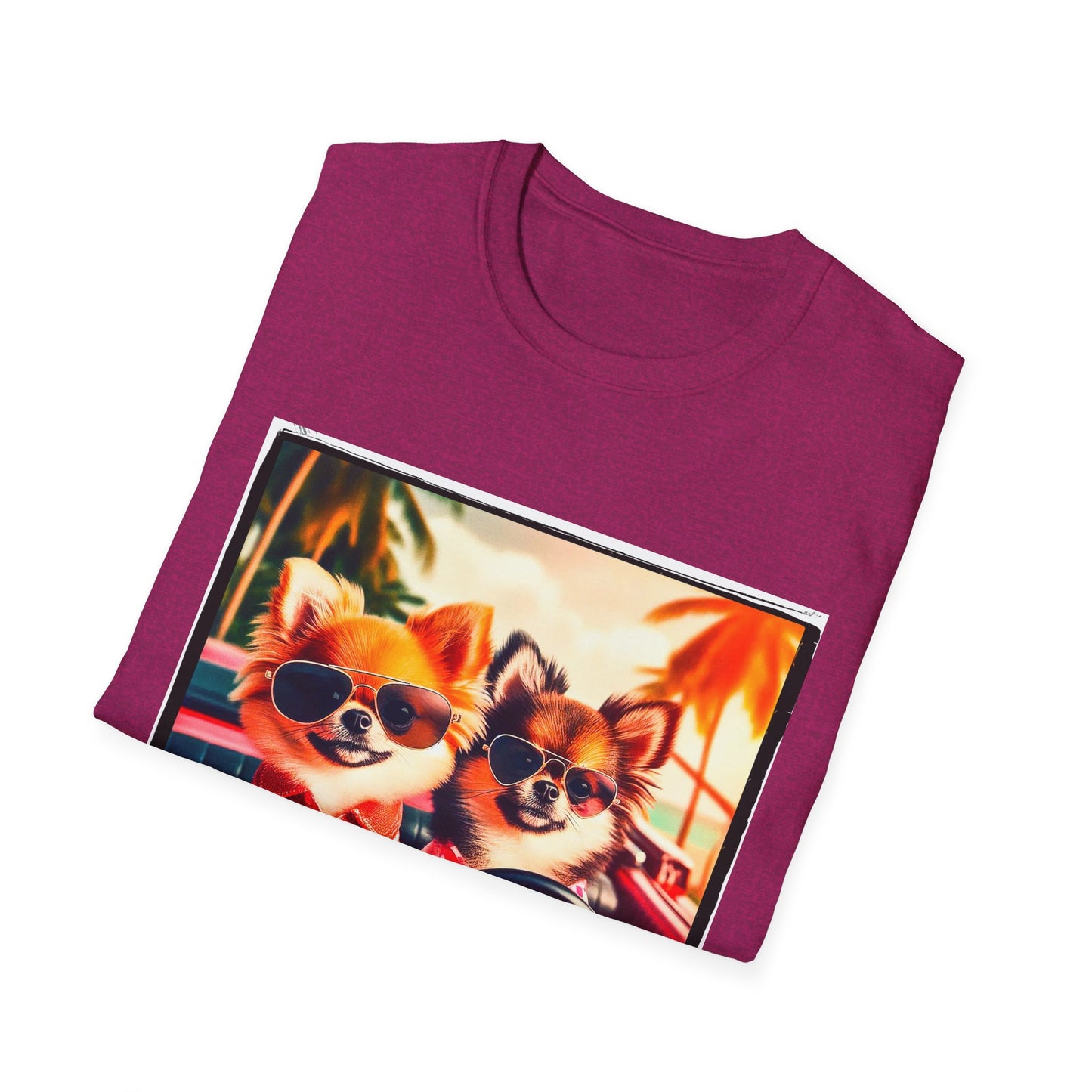 Chihuahua driving beach scene t shirt