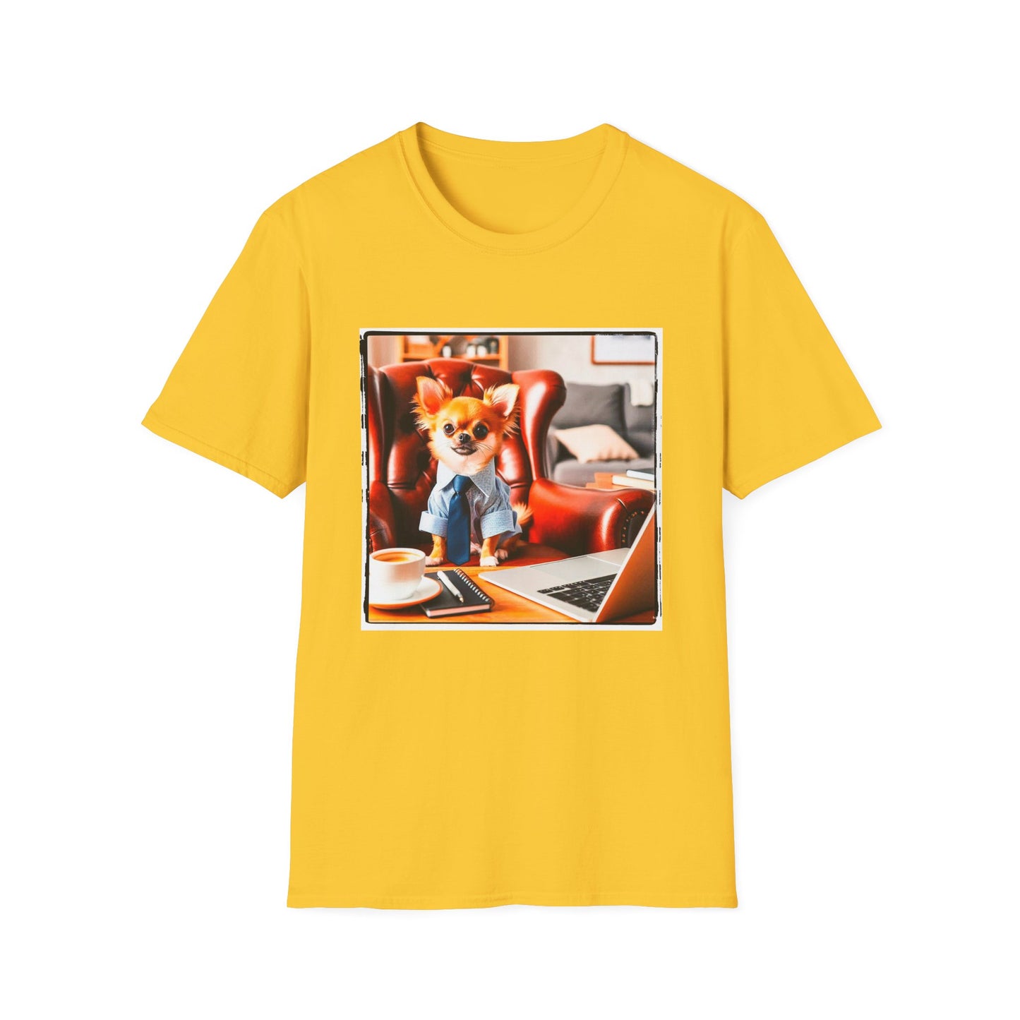 Chihuahua working man t shirt T-Shirt Printify S Daisy