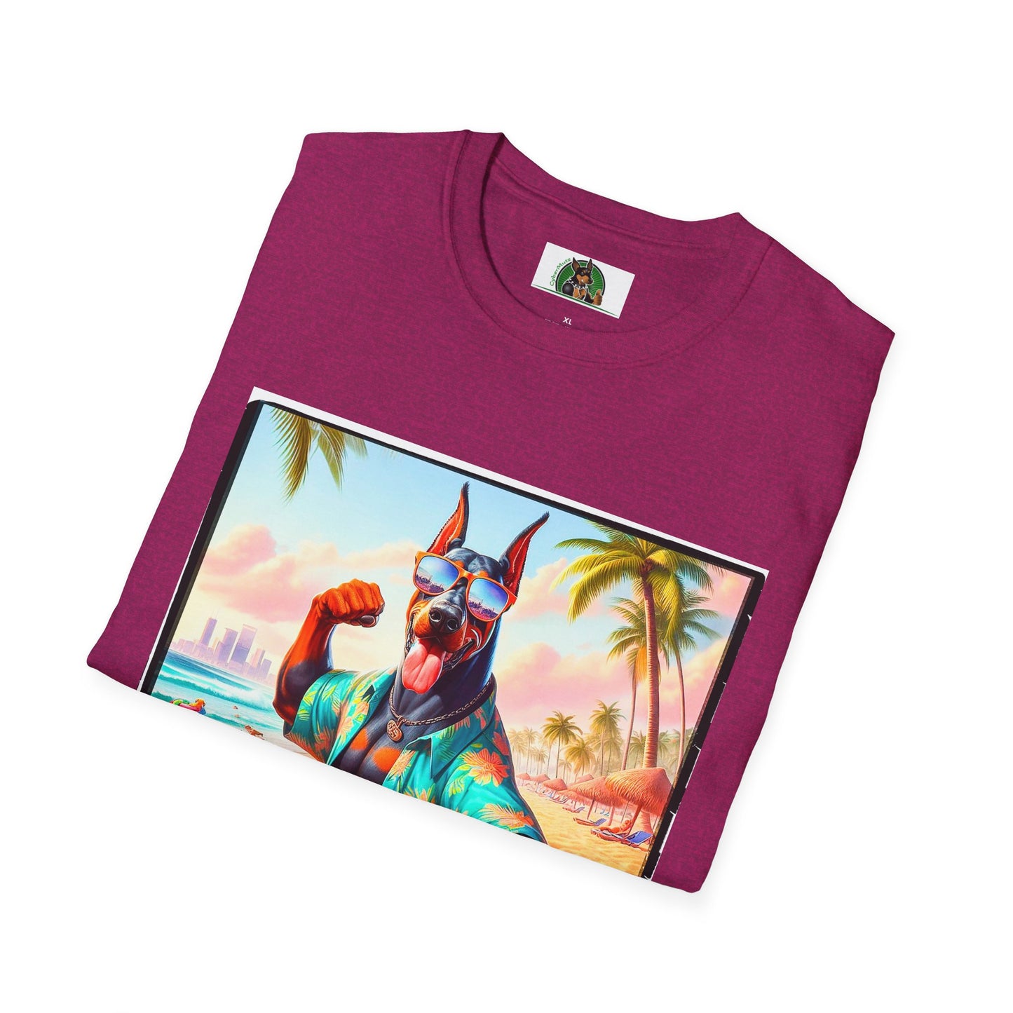 Doberman beach hunk t shirt