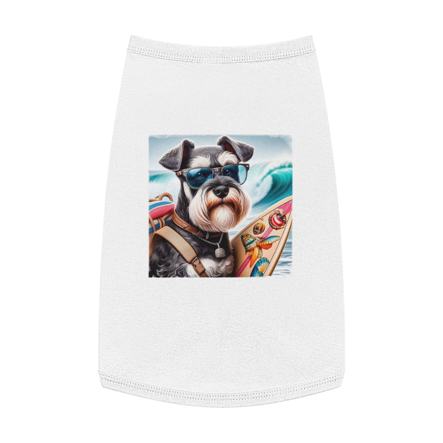 Miniature Schnauzer traveling surfer shirt Pets Printify L White