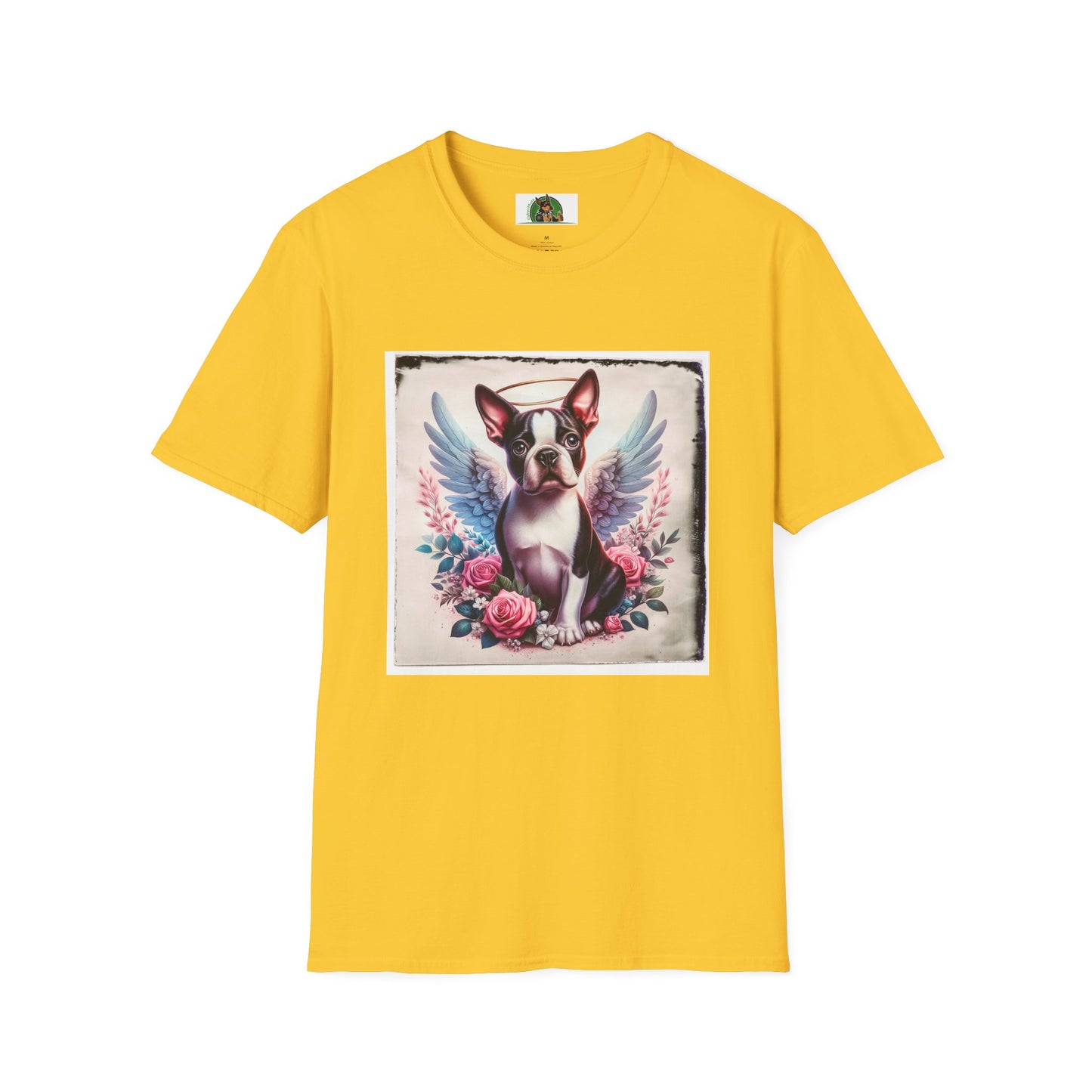 Boston Terrier Terrier Angel And Roses Tshirt T-Shirt Printify S Daisy