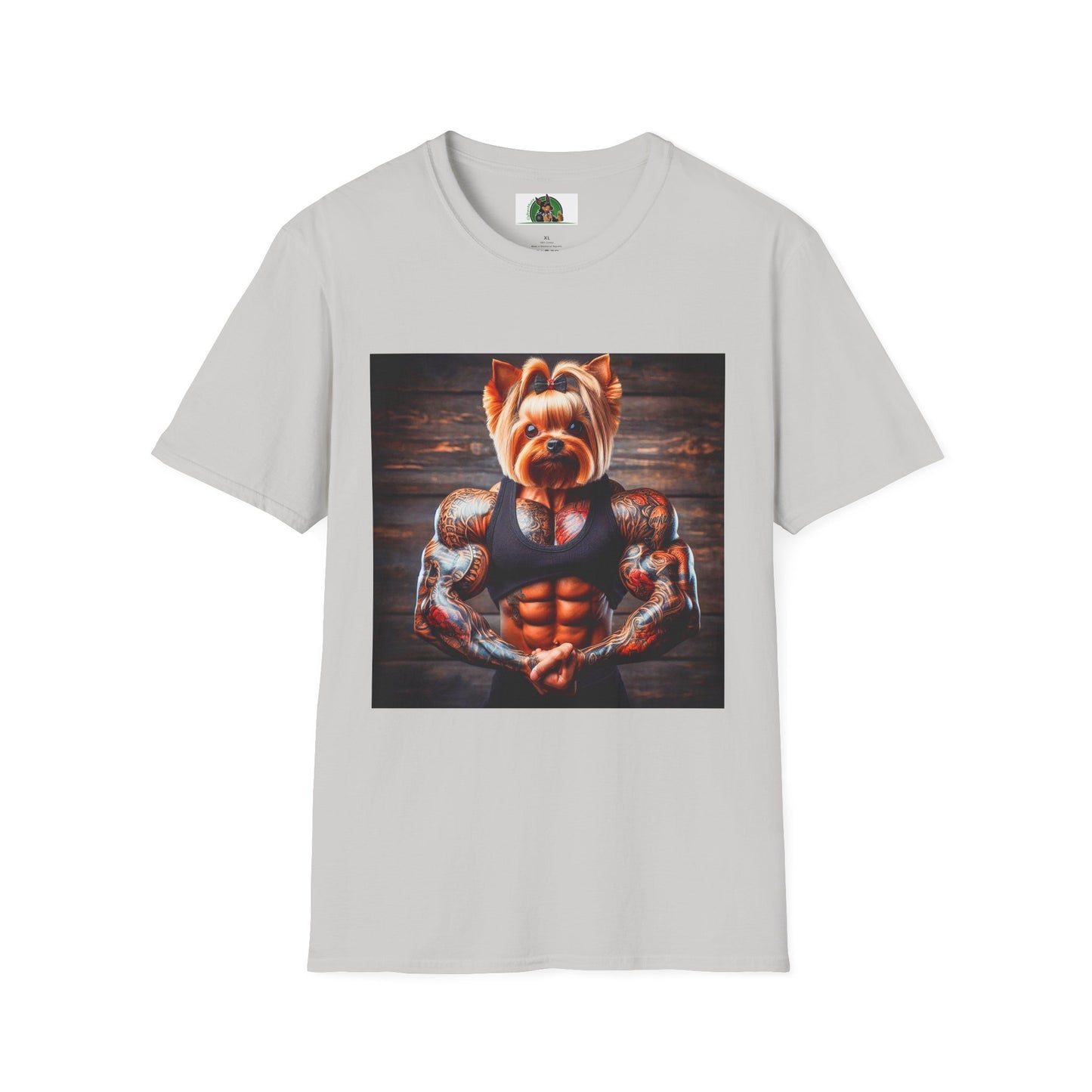 Yorkie gym rat shirt T-Shirt Printify S Ice Grey
