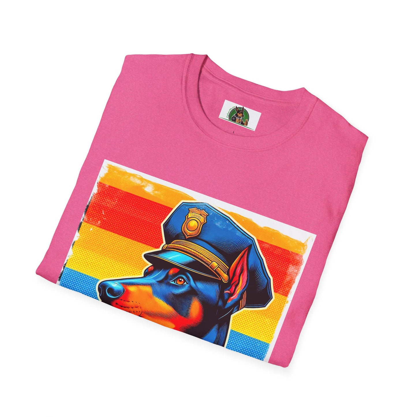 Doberman colorful policeman t shirt