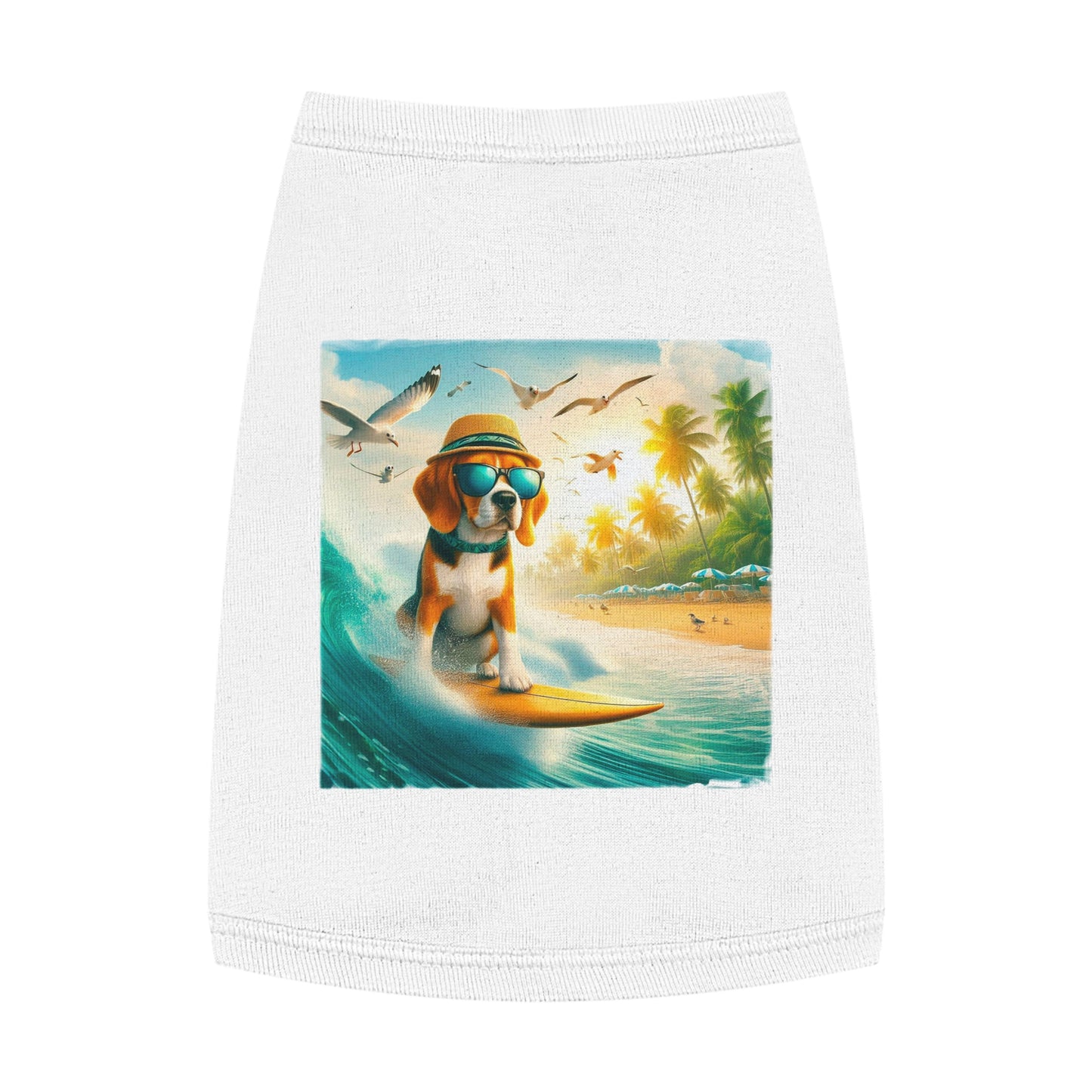 Pet Tank Top Beagle Surfer Pets Printify