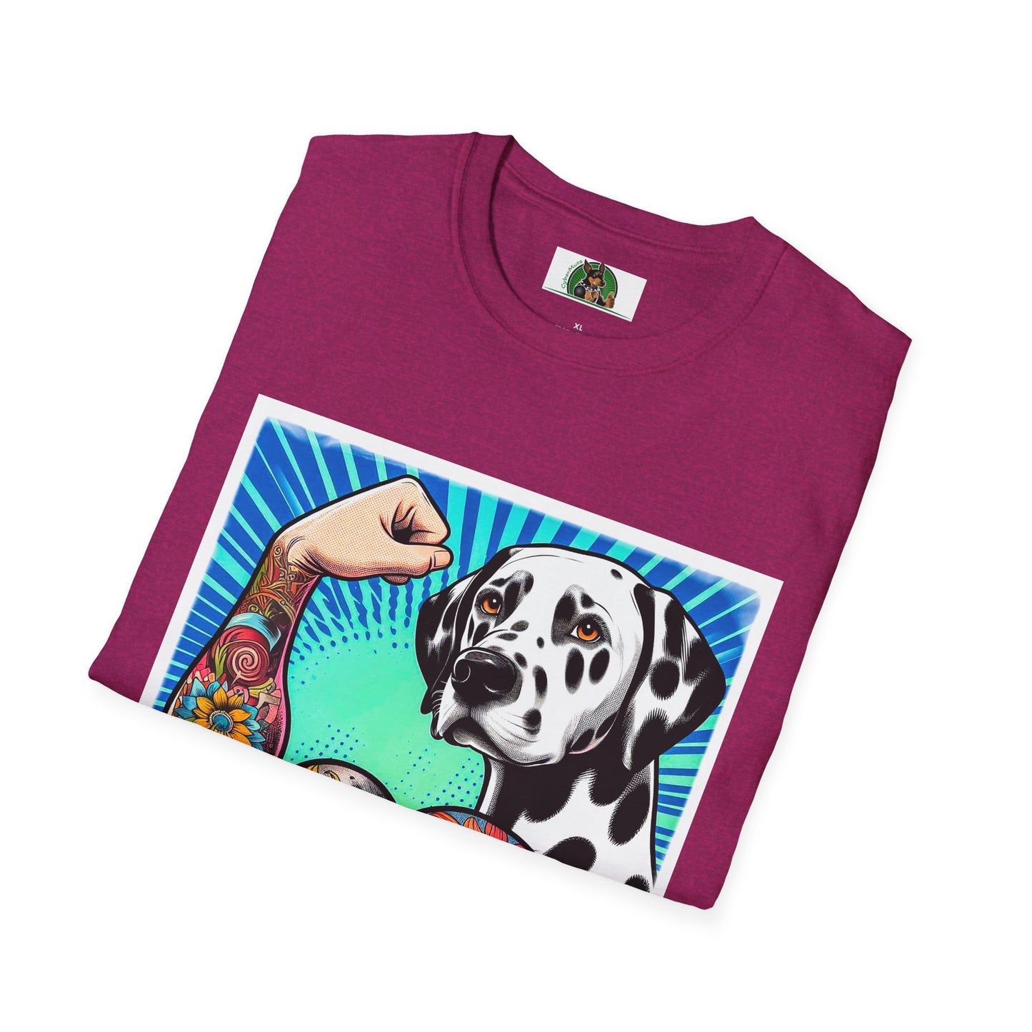 Dalmatian arm flexing t shirt