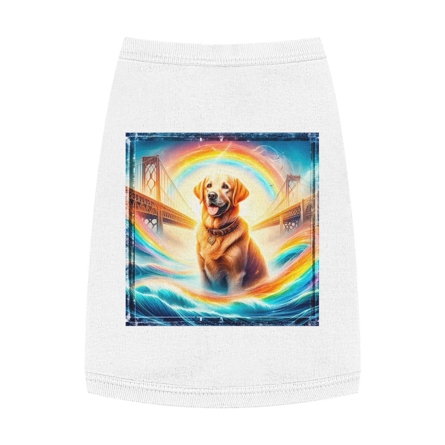 Labrador Retriever rainbow shirt Pets Printify M White
